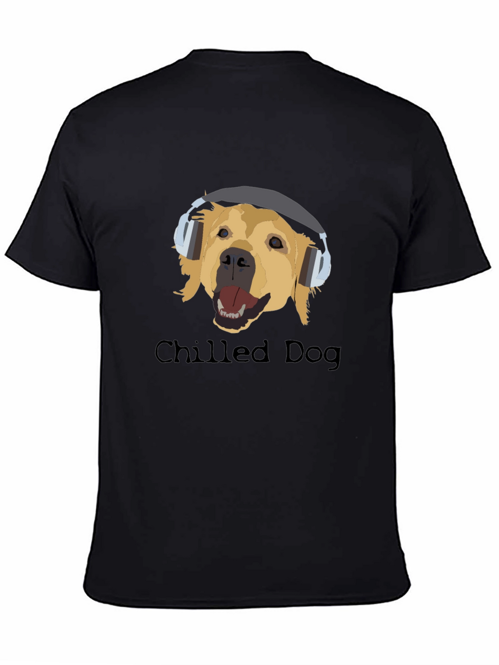 Chilled Dog Black Cotton Graphic Tee