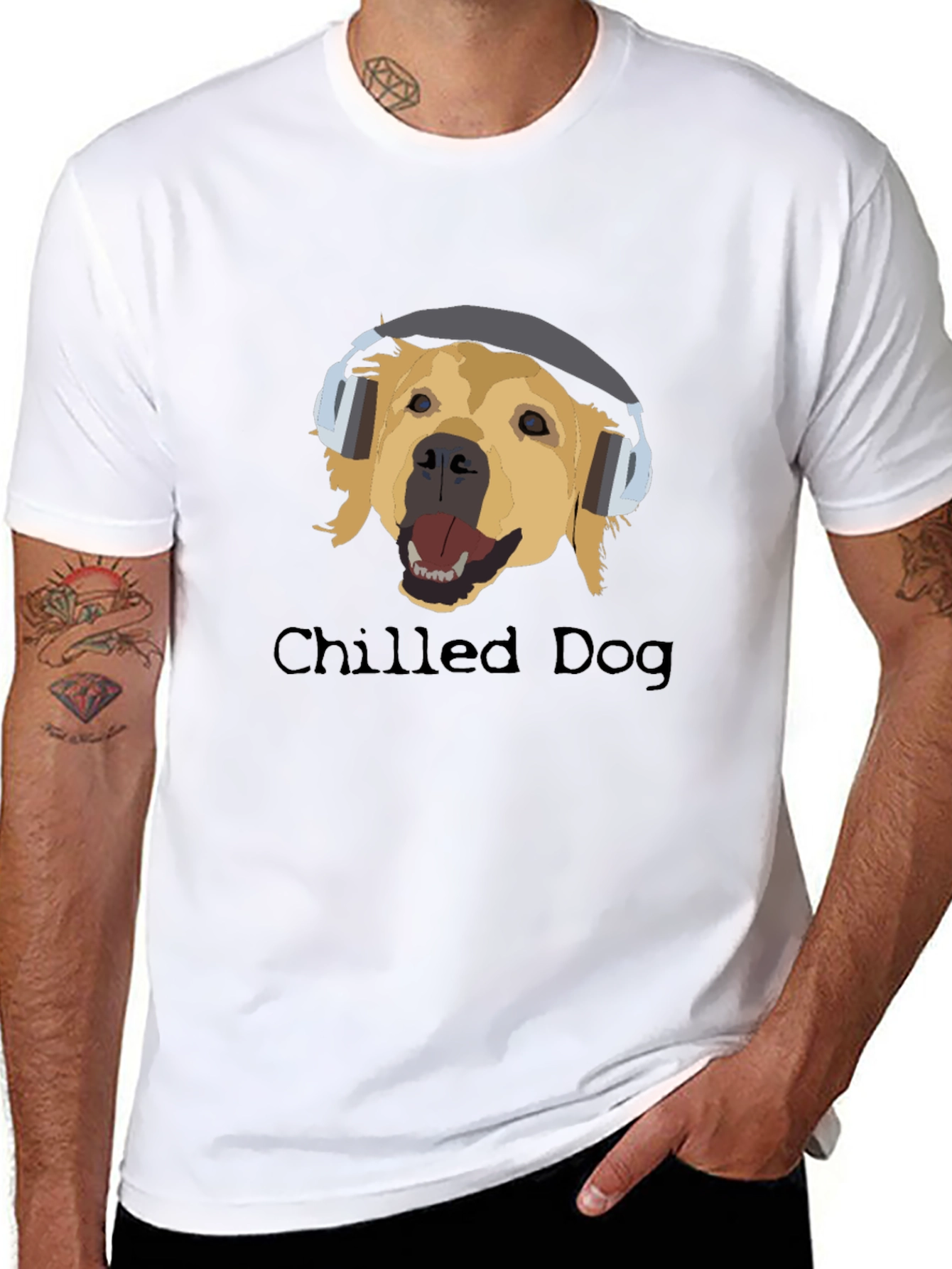 Chilled Dog Black Cotton Graphic Tee