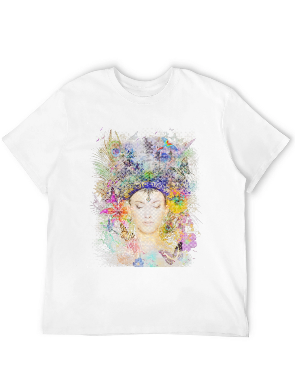 Abstract Floral Woman Black Graphic Tee