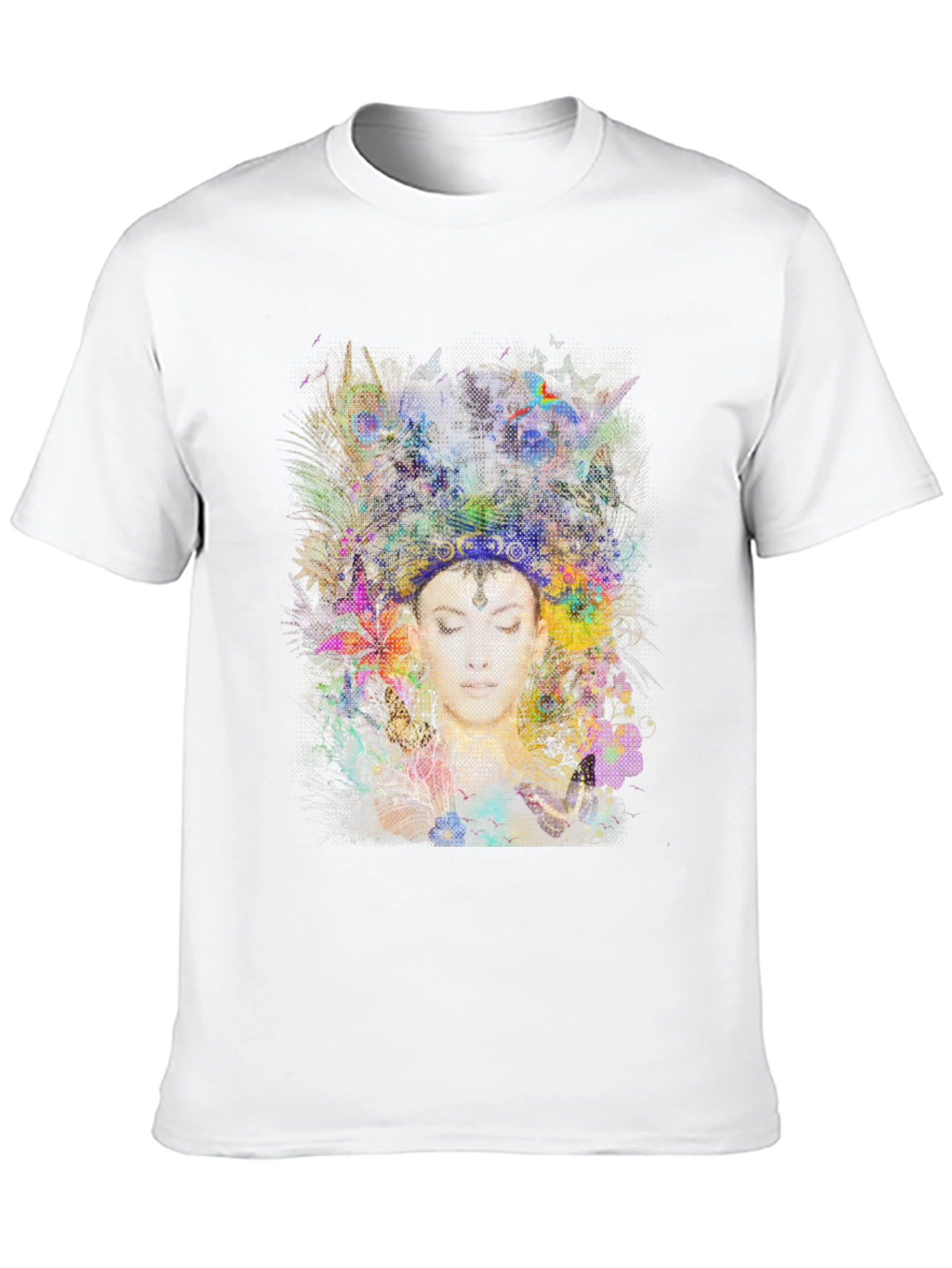 Abstract Floral Woman Black Graphic Tee