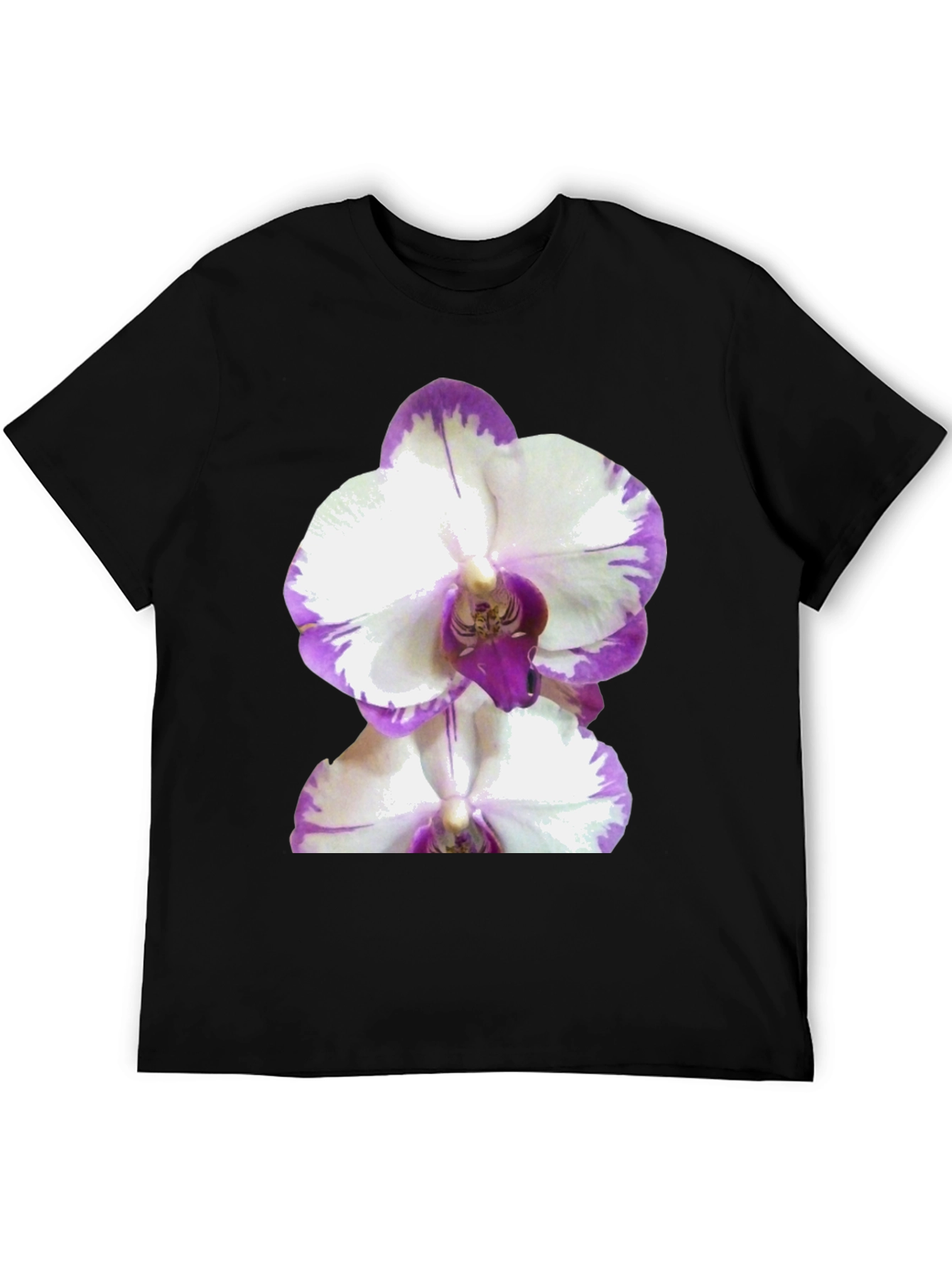 Orchid Graphic Tee - Black Cotton T-Shirt