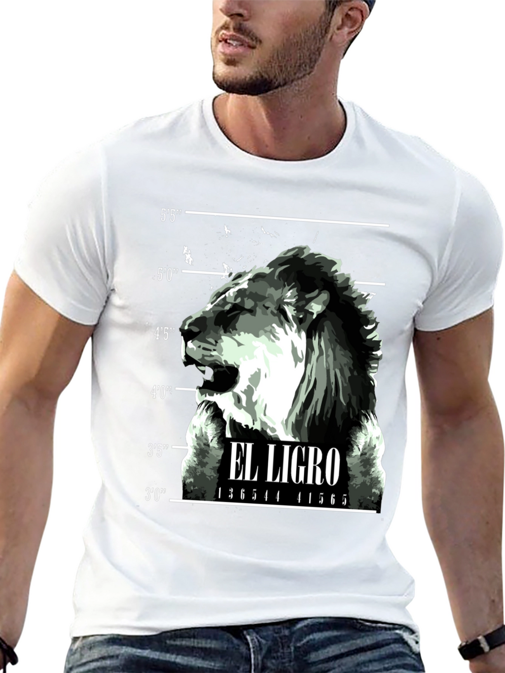 El Ligro Lion Mugshot Graphic T-Shirt