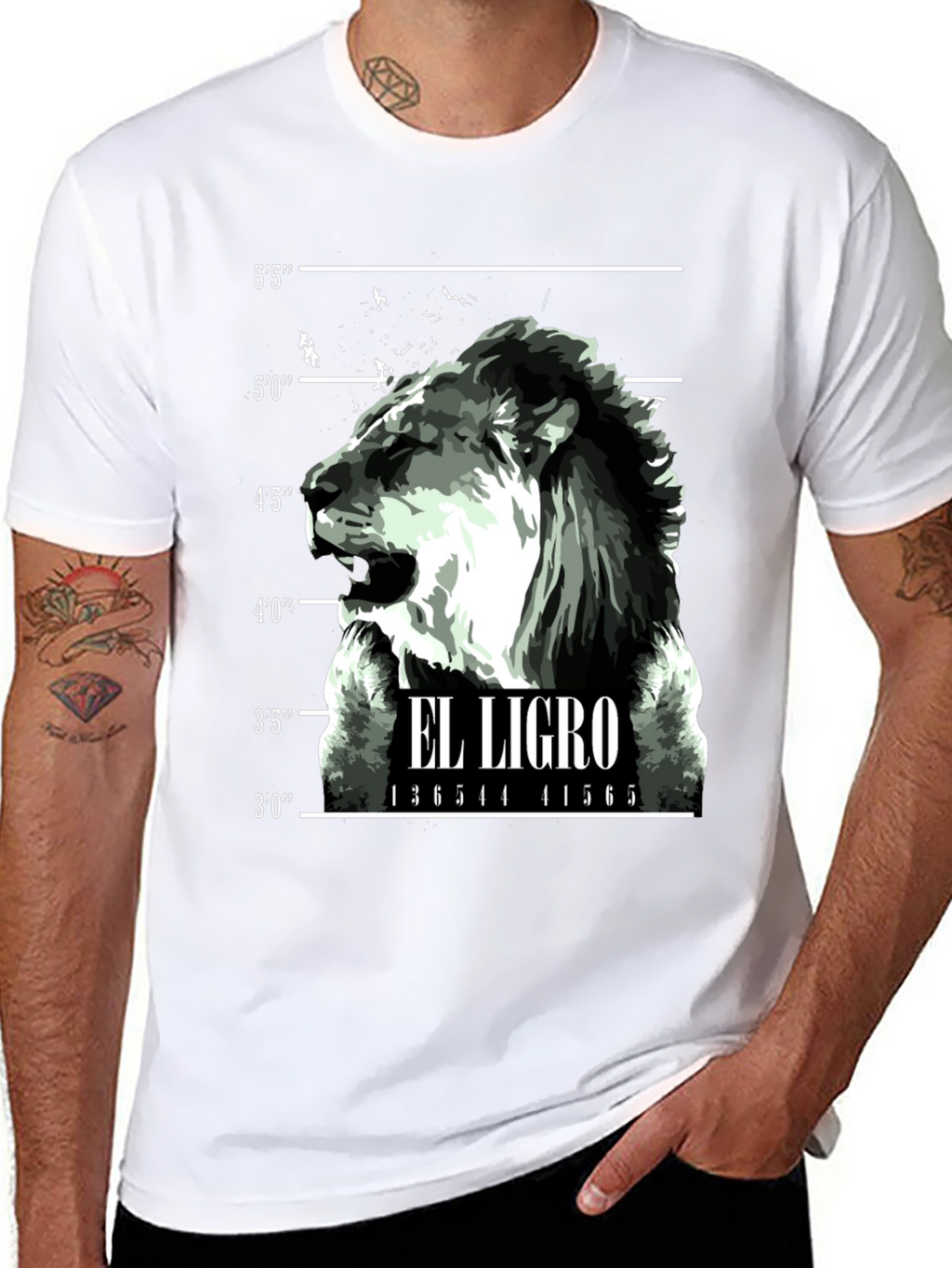 El Ligro Lion Mugshot Graphic T-Shirt