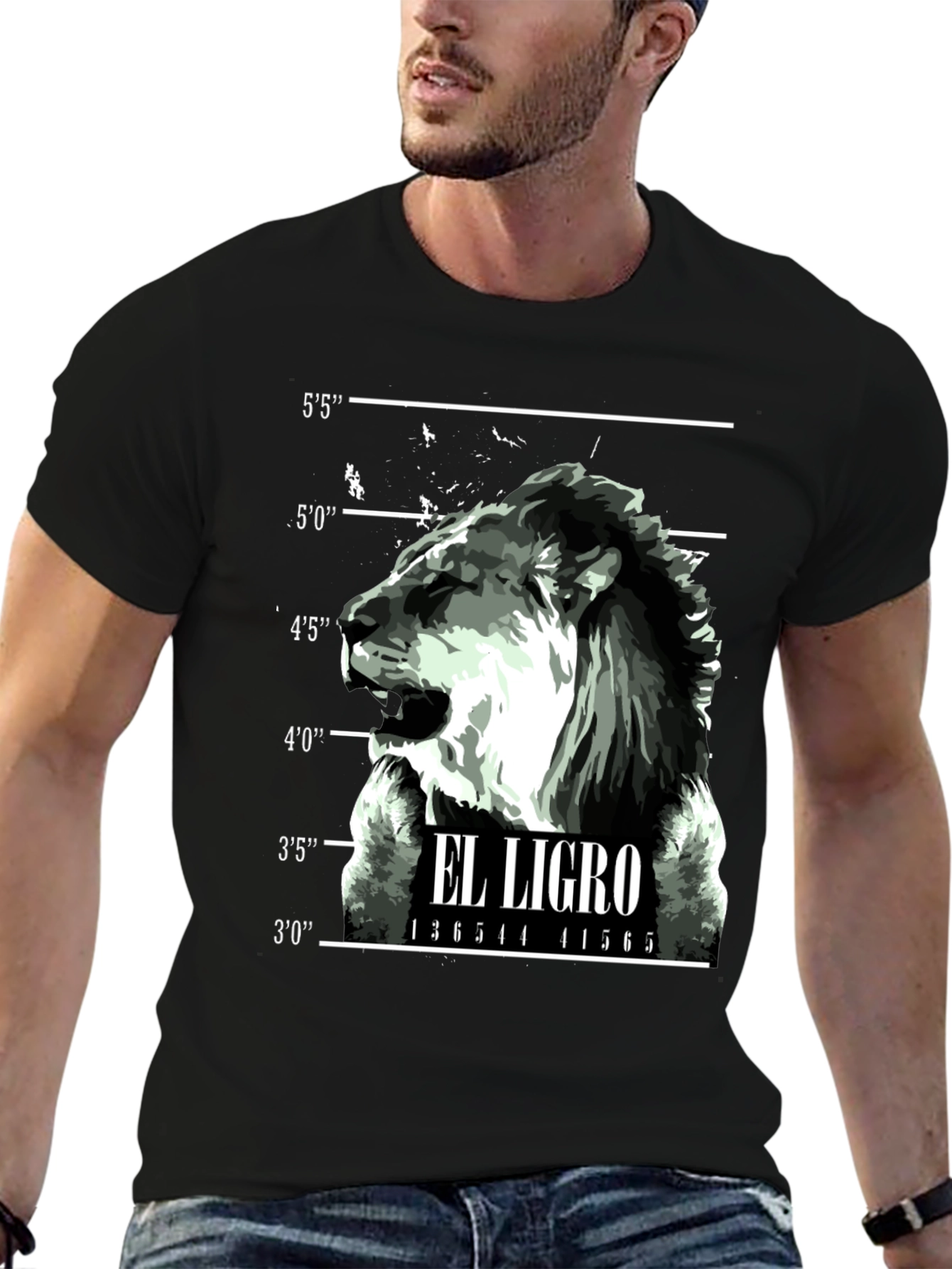 El Ligro Lion Mugshot Graphic T-Shirt