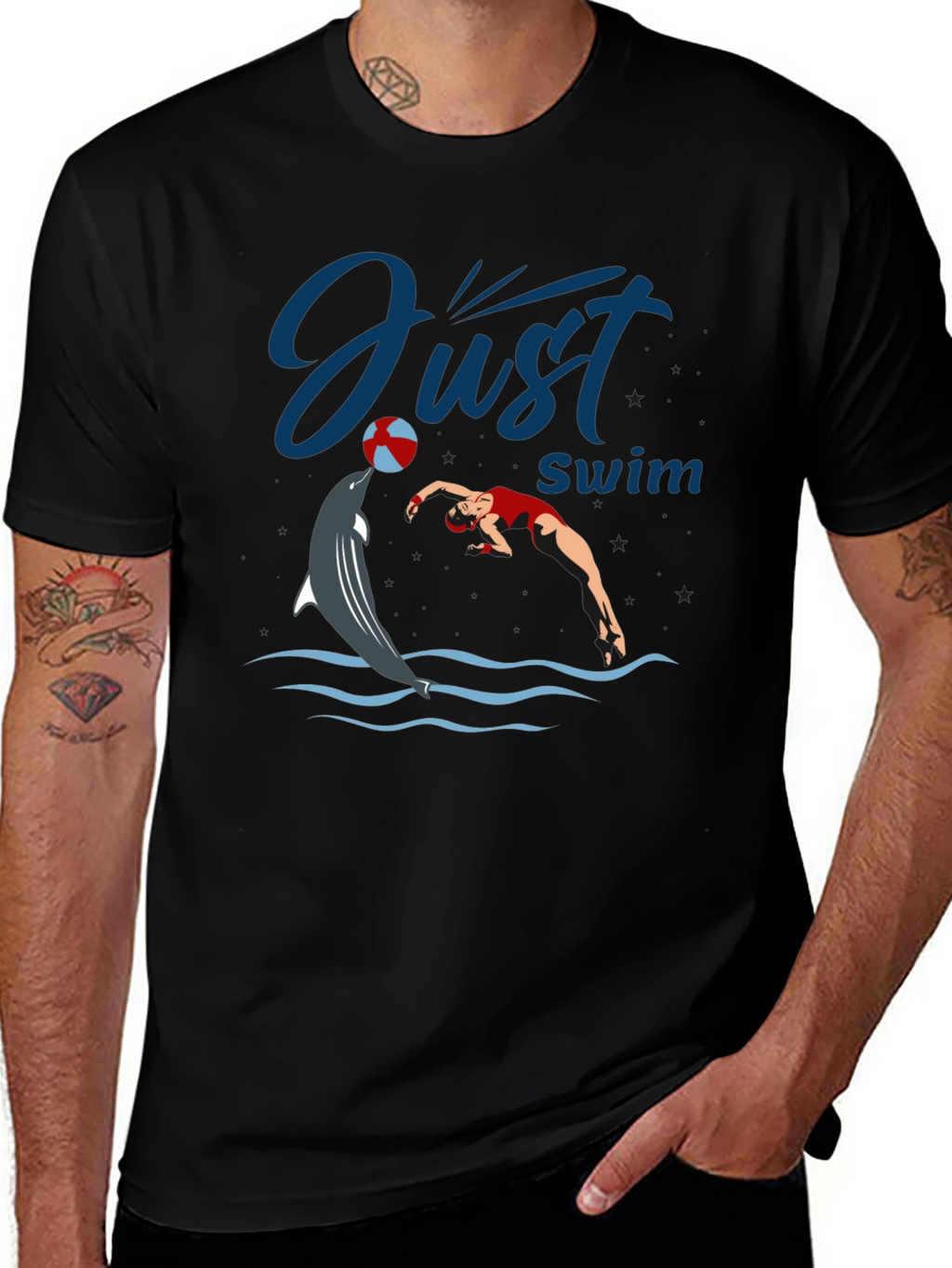 Just Swim Dolphin Graphic T-Shirt
