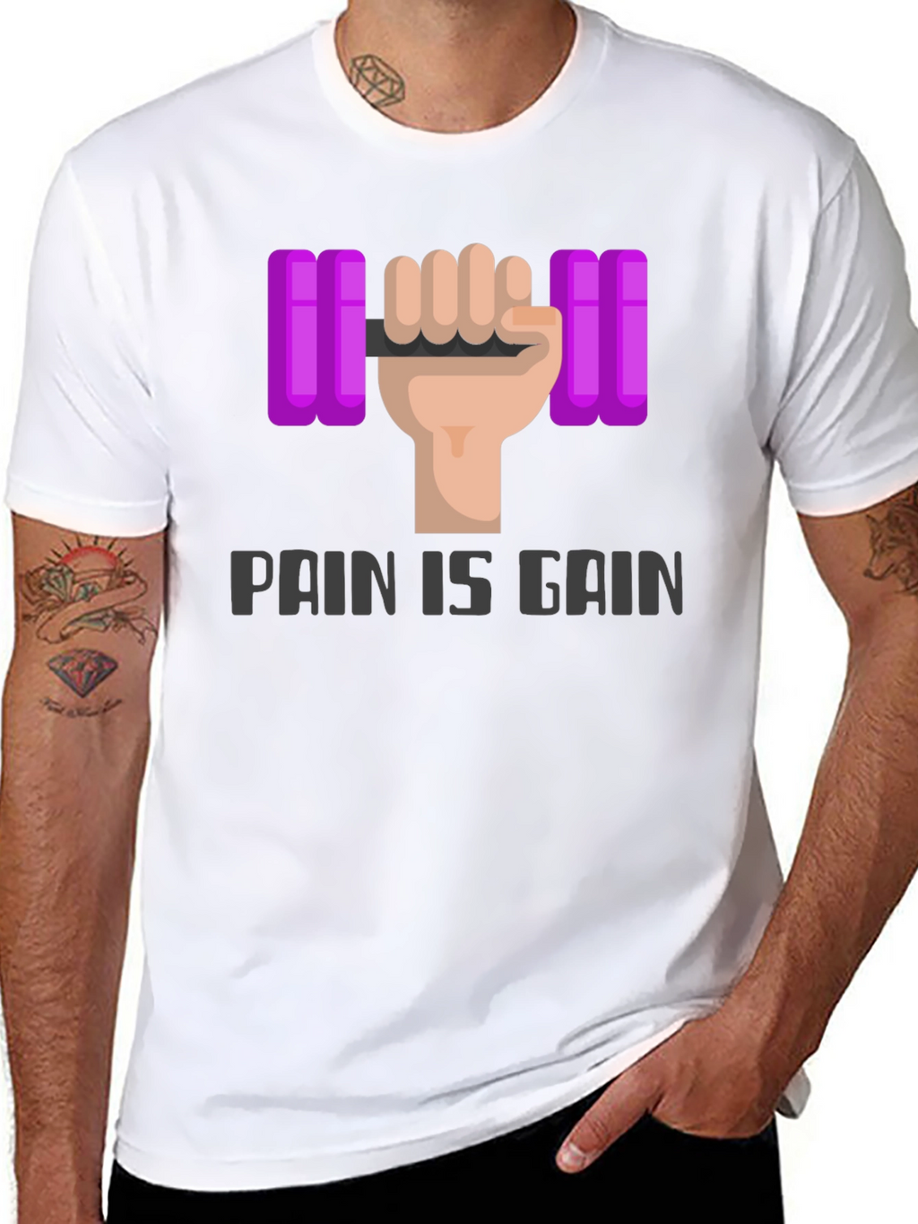 Pain is Gain Graphic Tee - Workout Motivation