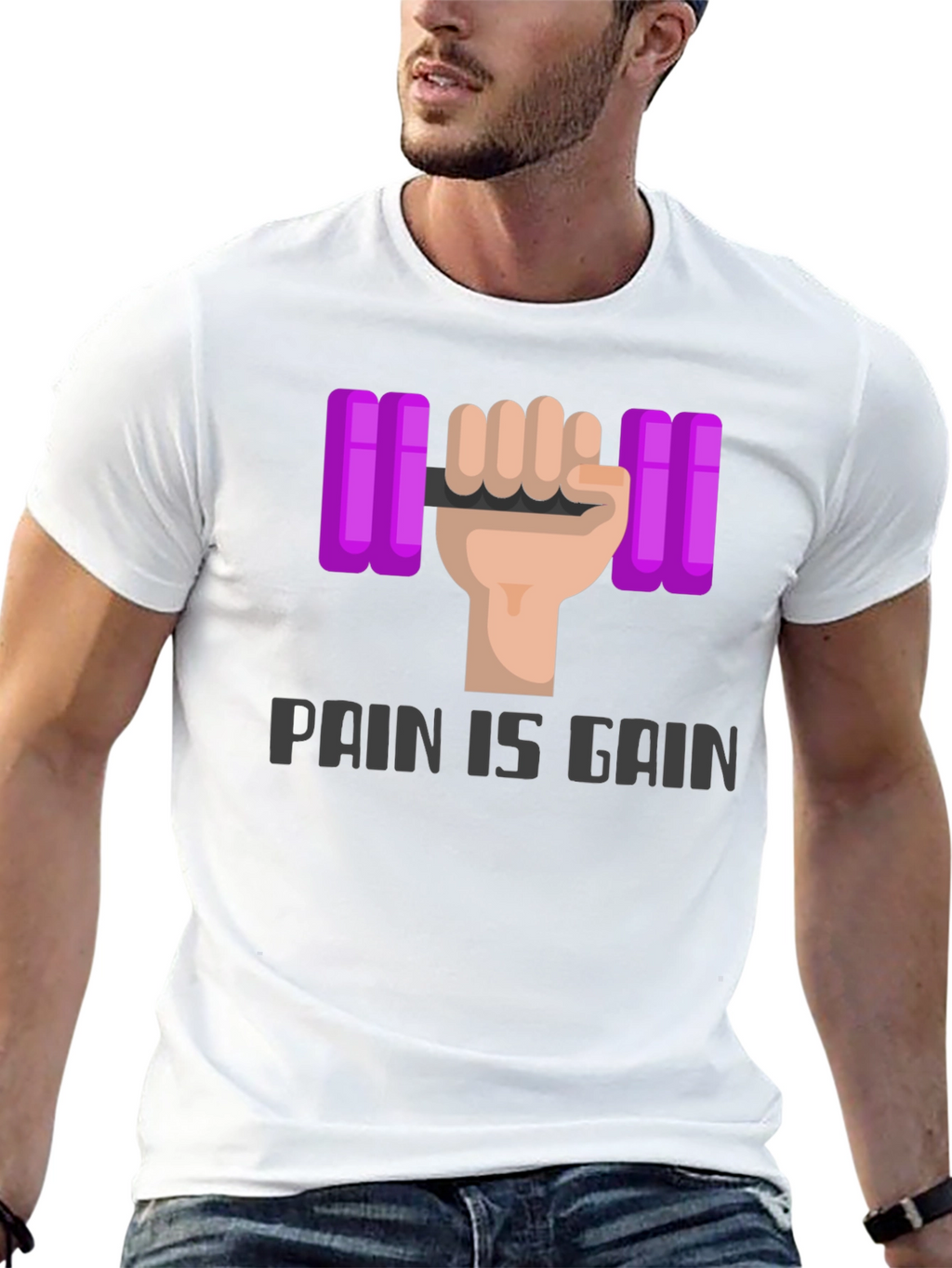 Pain is Gain Graphic Tee - Workout Motivation