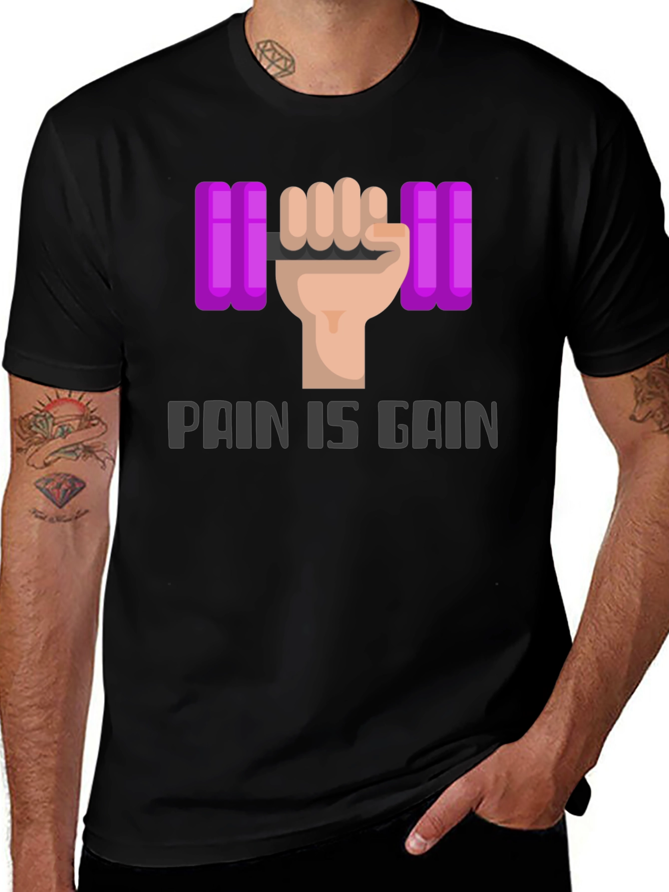 Pain is Gain Graphic Tee - Workout Motivation