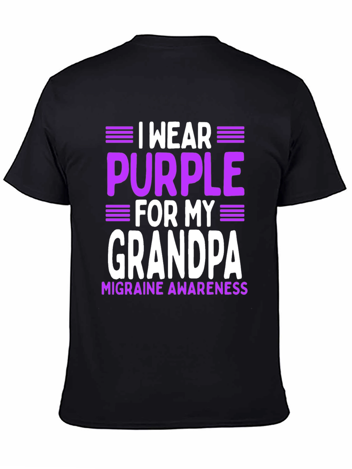 I Wear Purple for My Grandpa Migraine Awareness T-Shirt