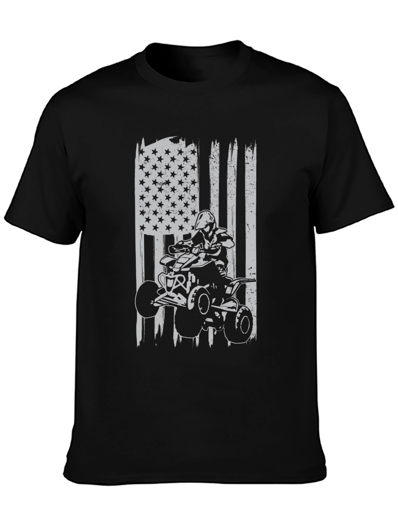 ATV Rider American Flag Graphic T-Shirt