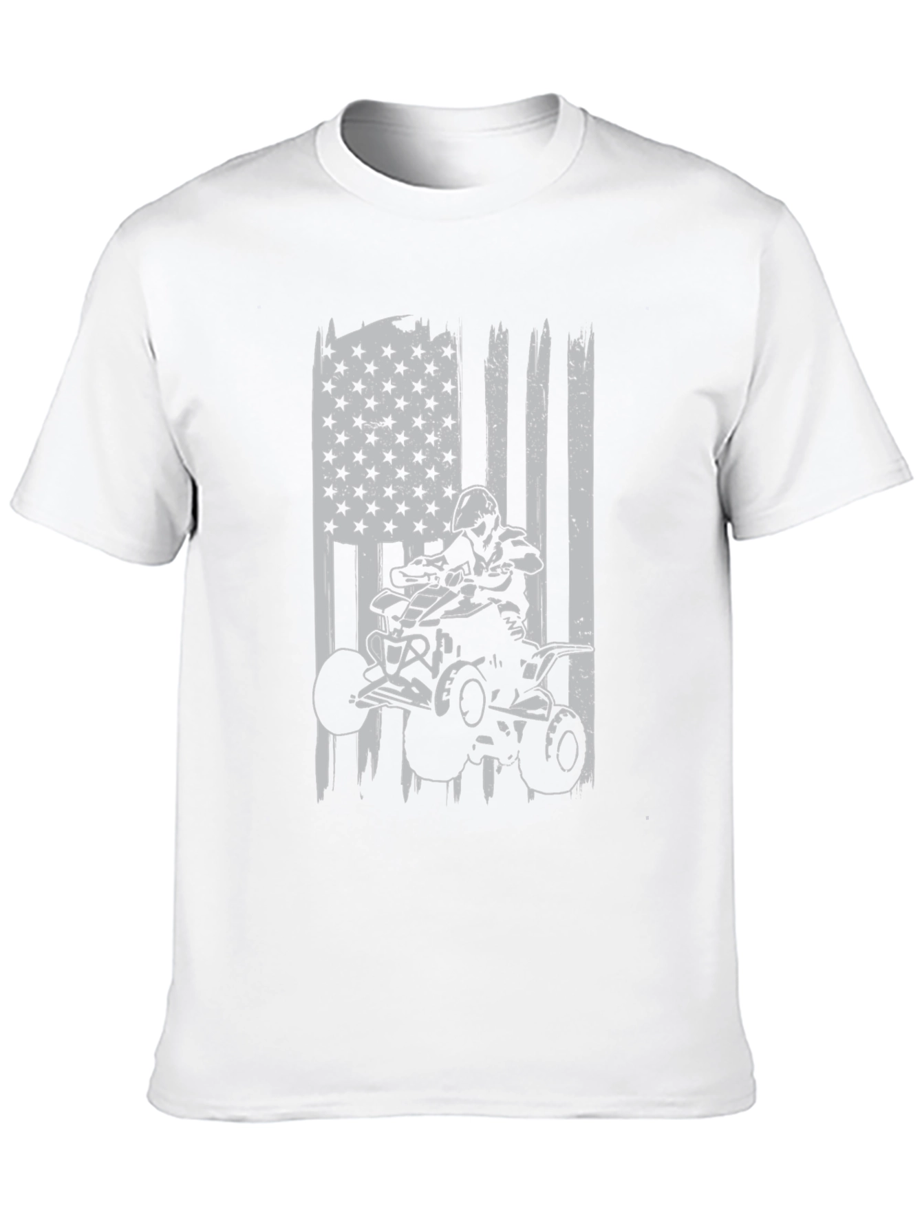 ATV Rider American Flag Graphic T-Shirt
