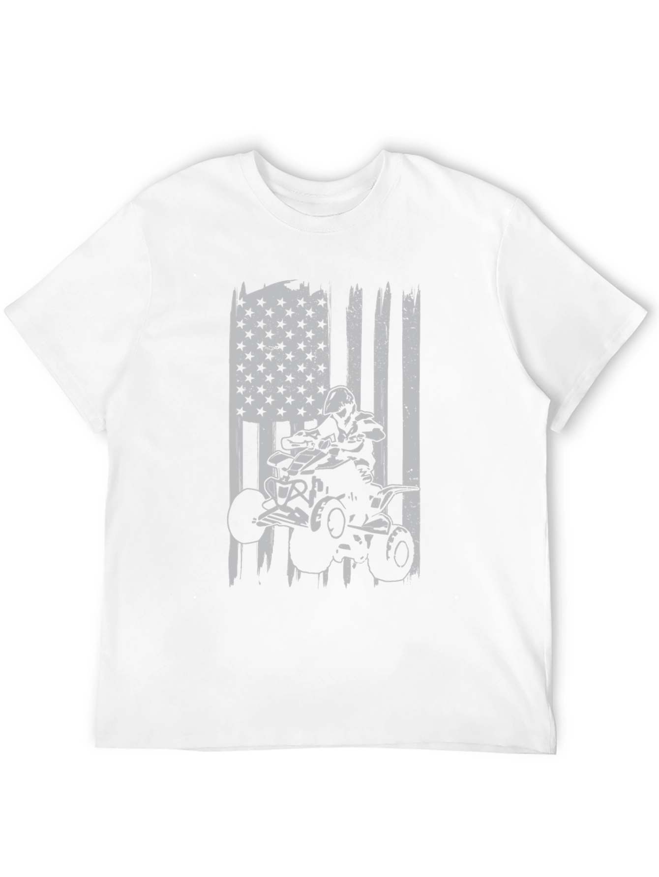 ATV Rider American Flag Graphic T-Shirt
