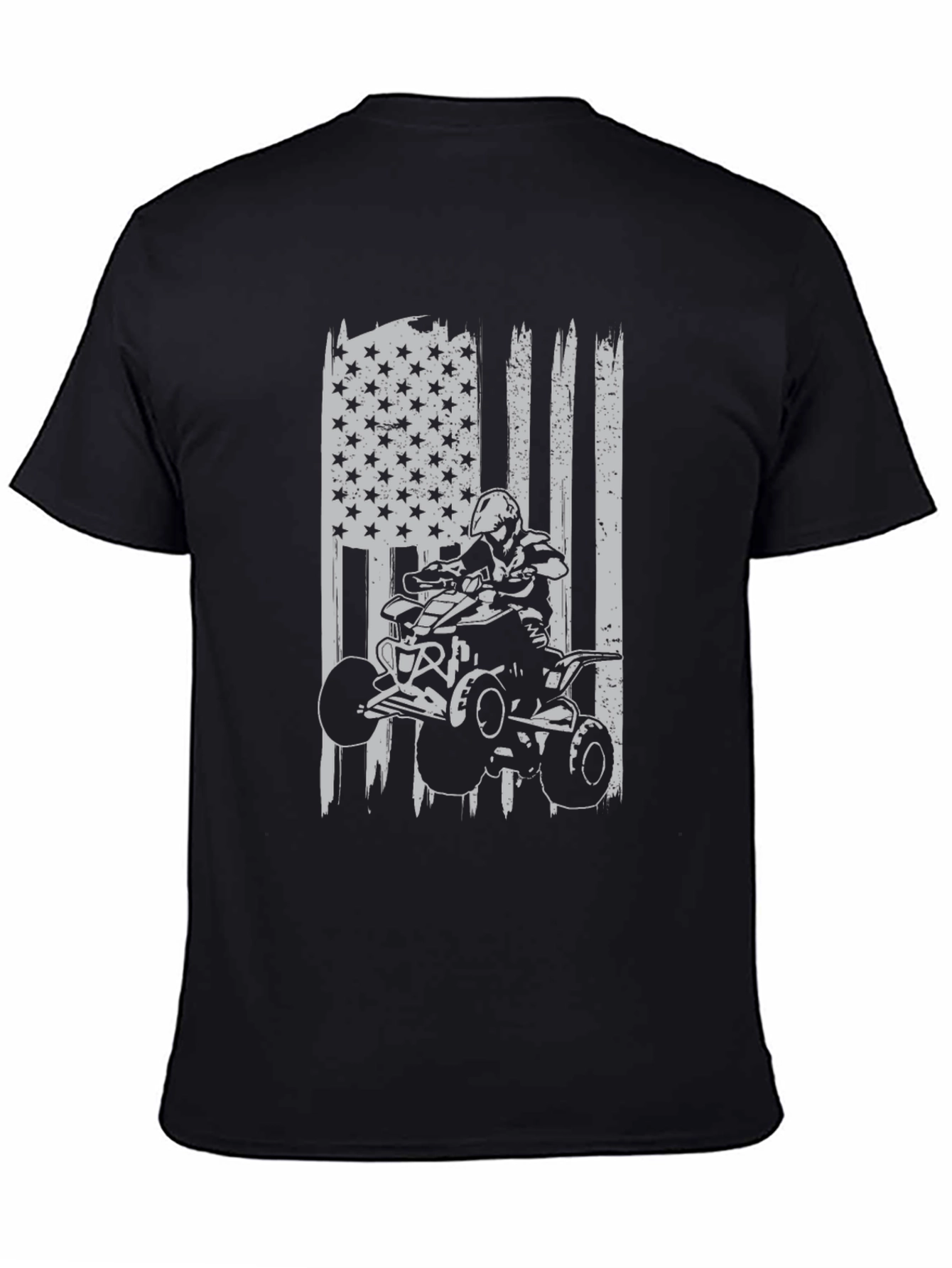 ATV Rider American Flag Graphic T-Shirt
