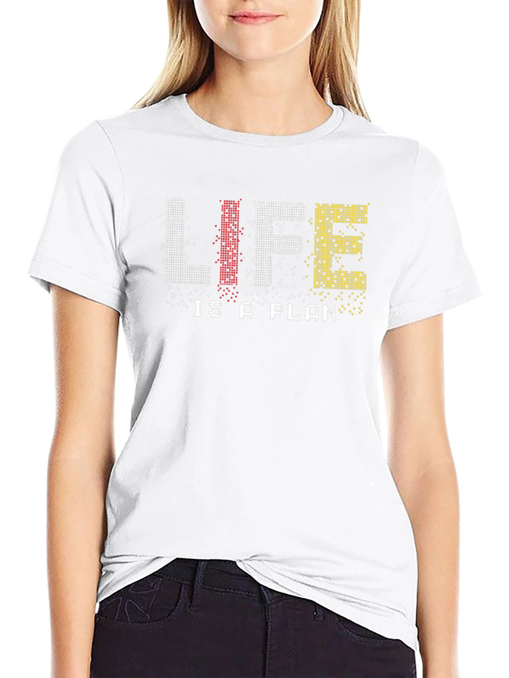 Life Is A Plan Pixelated Graphic Tee
