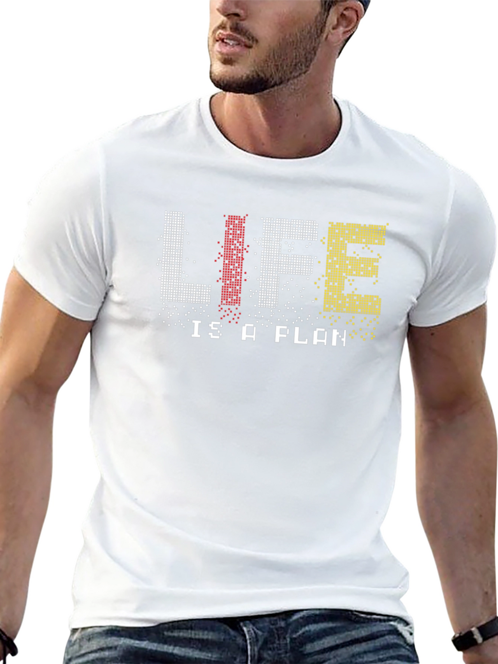 Life Is A Plan Pixelated Graphic Tee