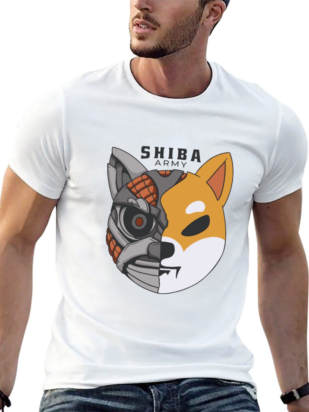 Shiba Army Robot Dog T-Shirt - Cool Graphic Tee