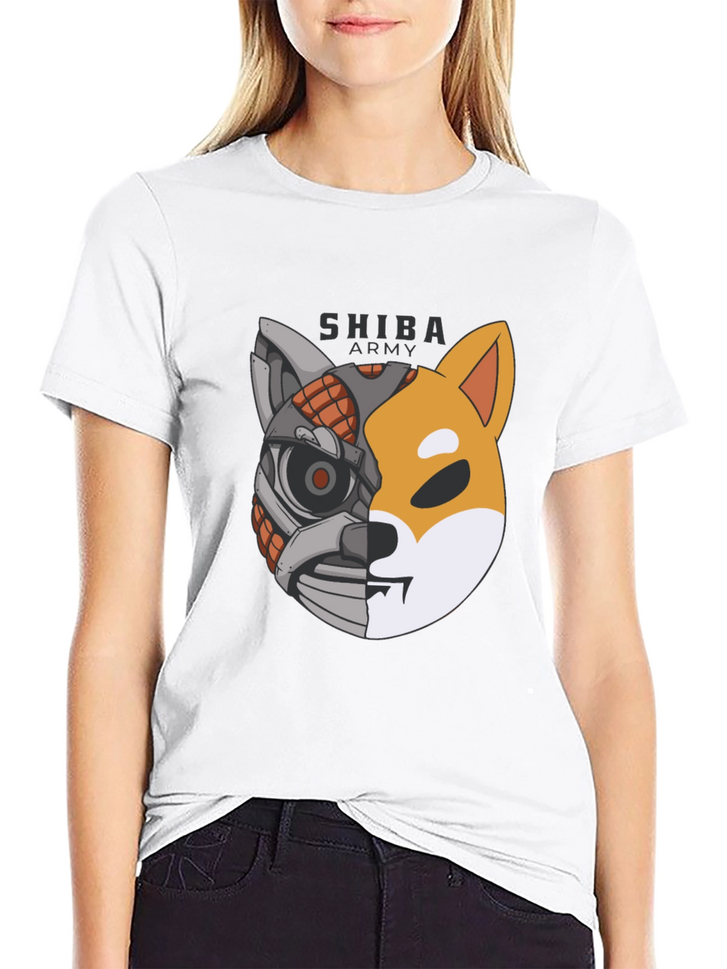 Shiba Army Robot Dog T-Shirt - Cool Graphic Tee