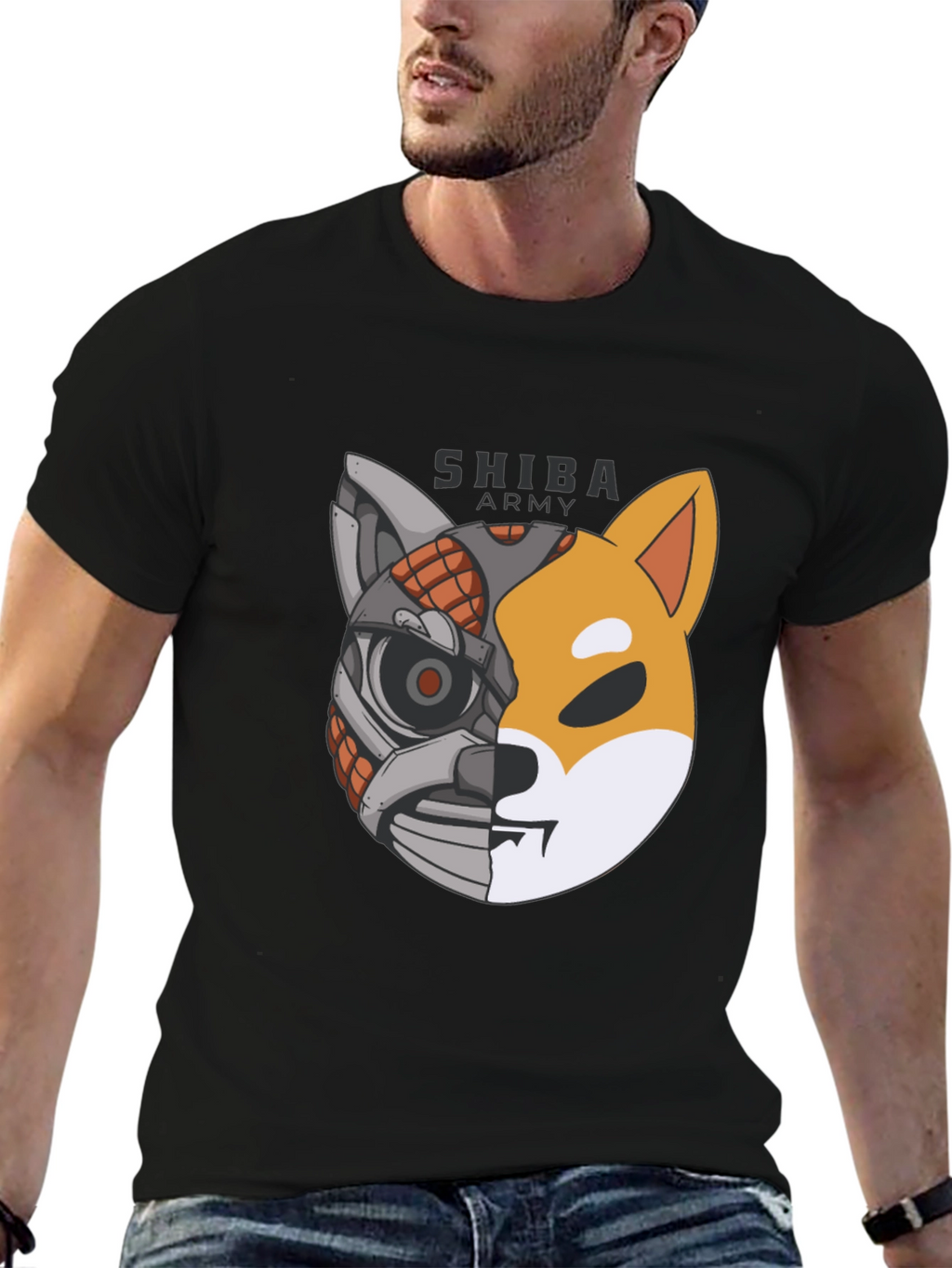 Shiba Army Robot Dog T-Shirt - Cool Graphic Tee