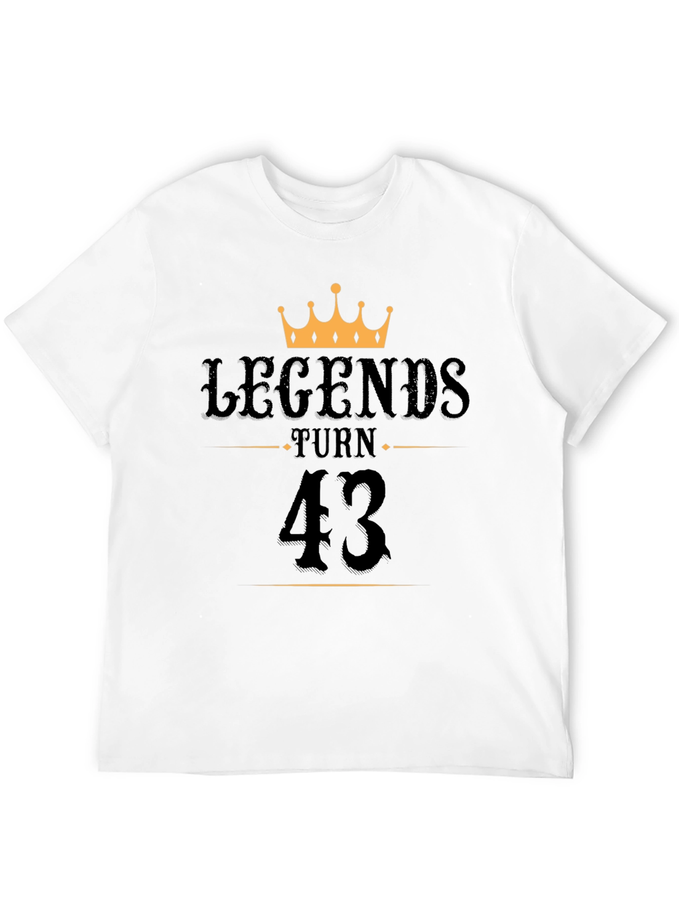 Legends Turn 43 Black Graphic T-Shirt
