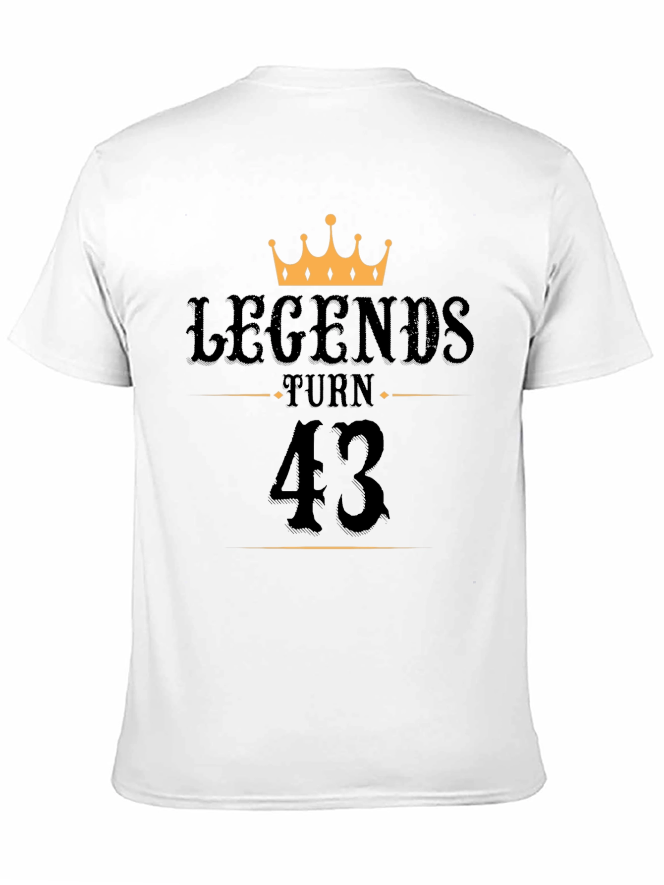 Legends Turn 43 Black Graphic T-Shirt