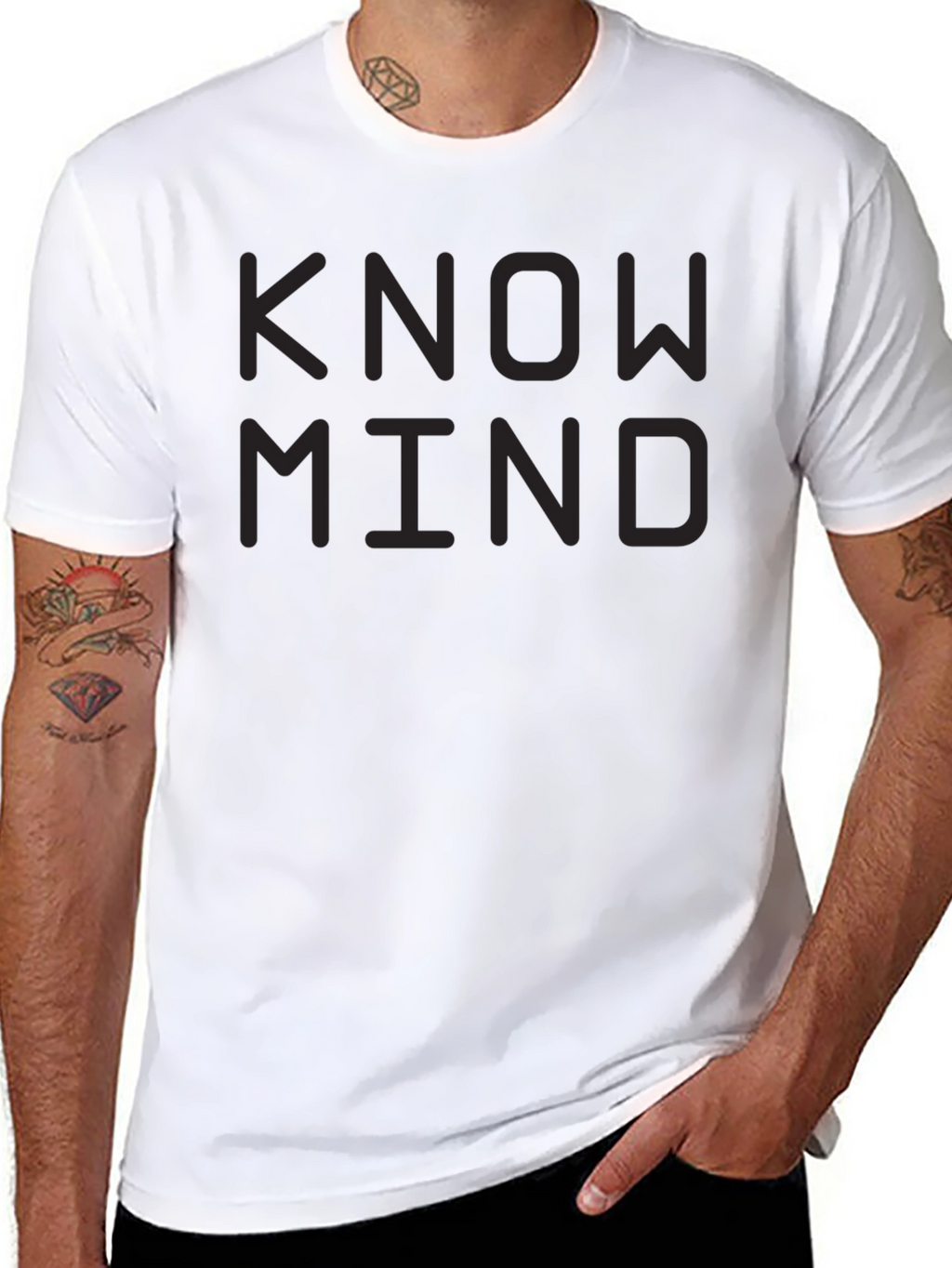 Know Mind Black T-Shirt - Minimalist Design