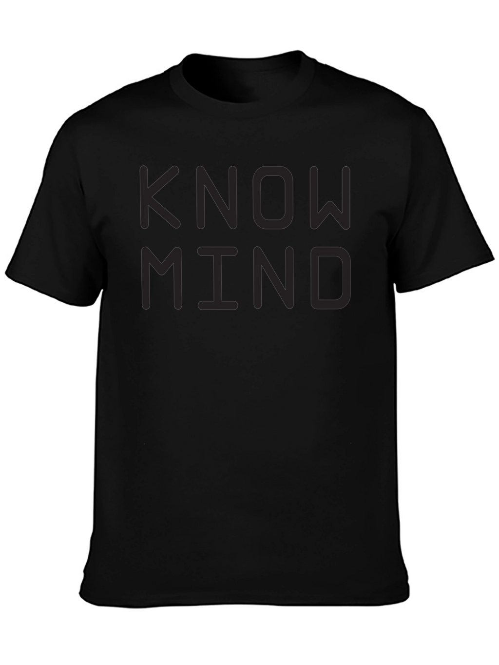 Know Mind Black T-Shirt - Minimalist Design