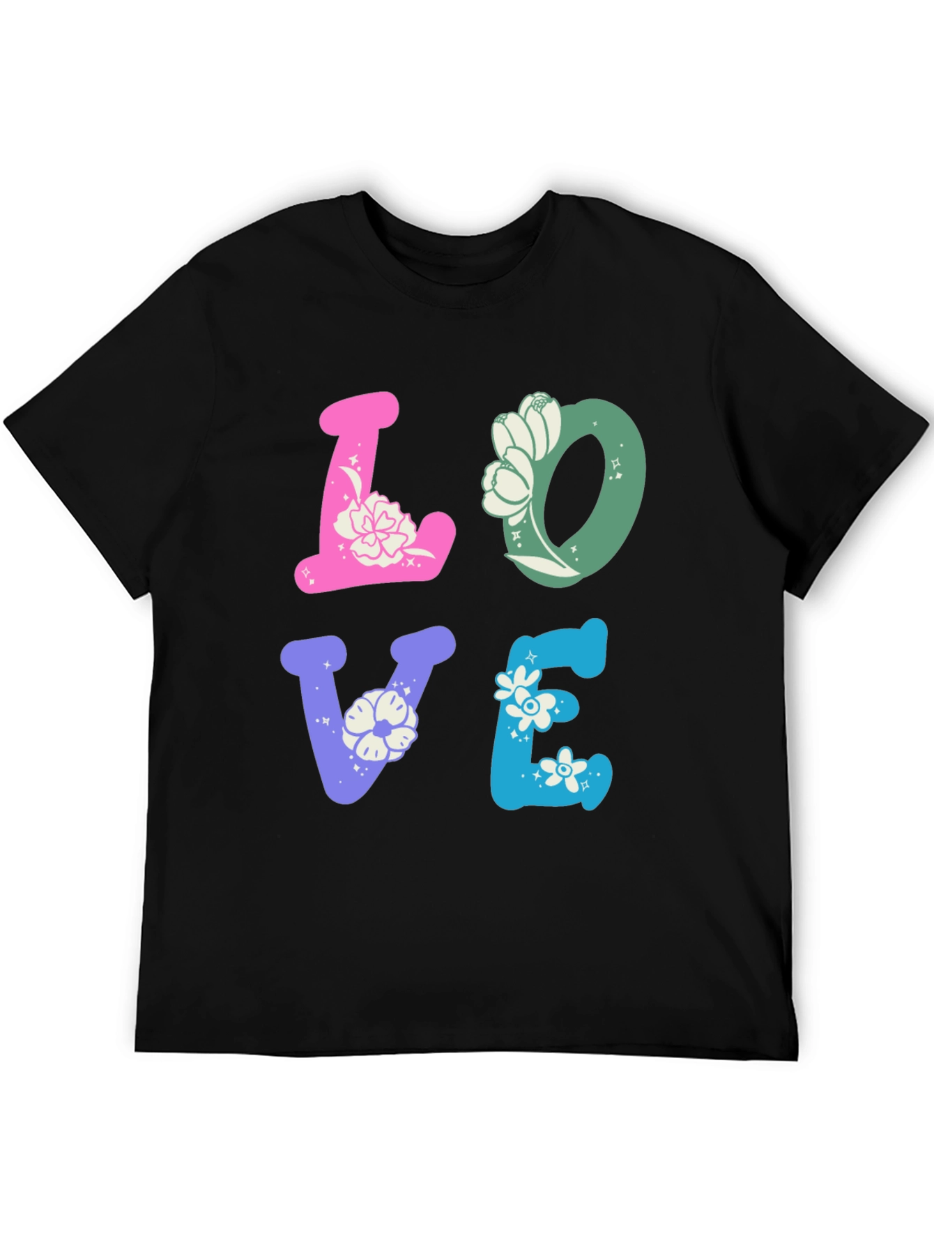 Floral LOVE Graphic Tee - Trendy Casual Shirt