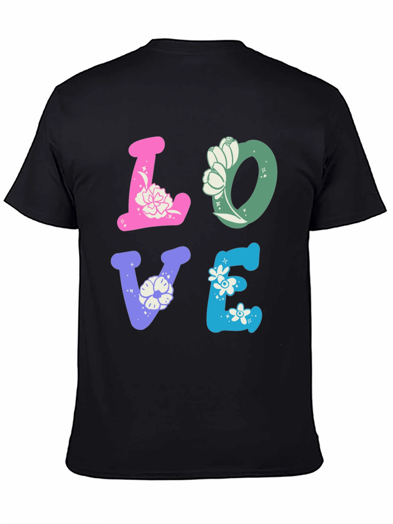 Floral LOVE Graphic Tee - Trendy Casual Shirt