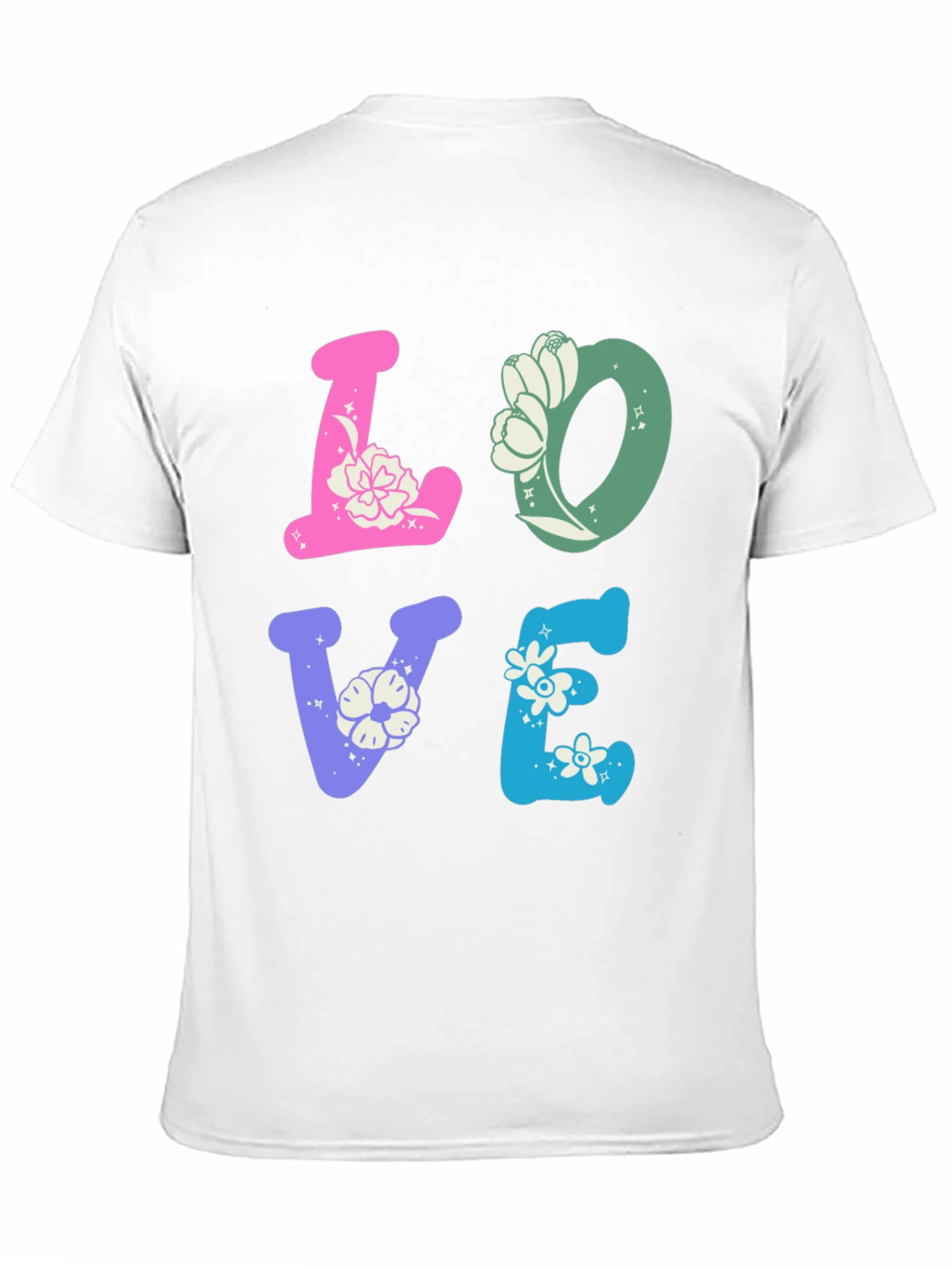 Floral LOVE Graphic Tee - Trendy Casual Shirt