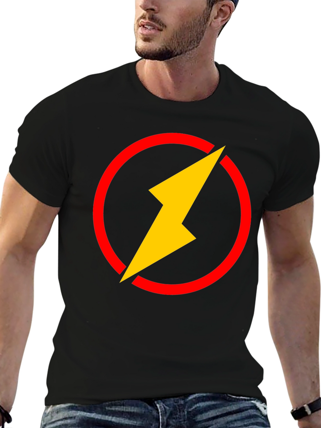 Flash Logo Black T-Shirt - Graphic Tee