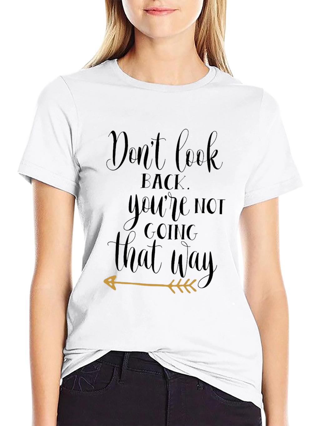 Dont Look Back Black Graphic Tee