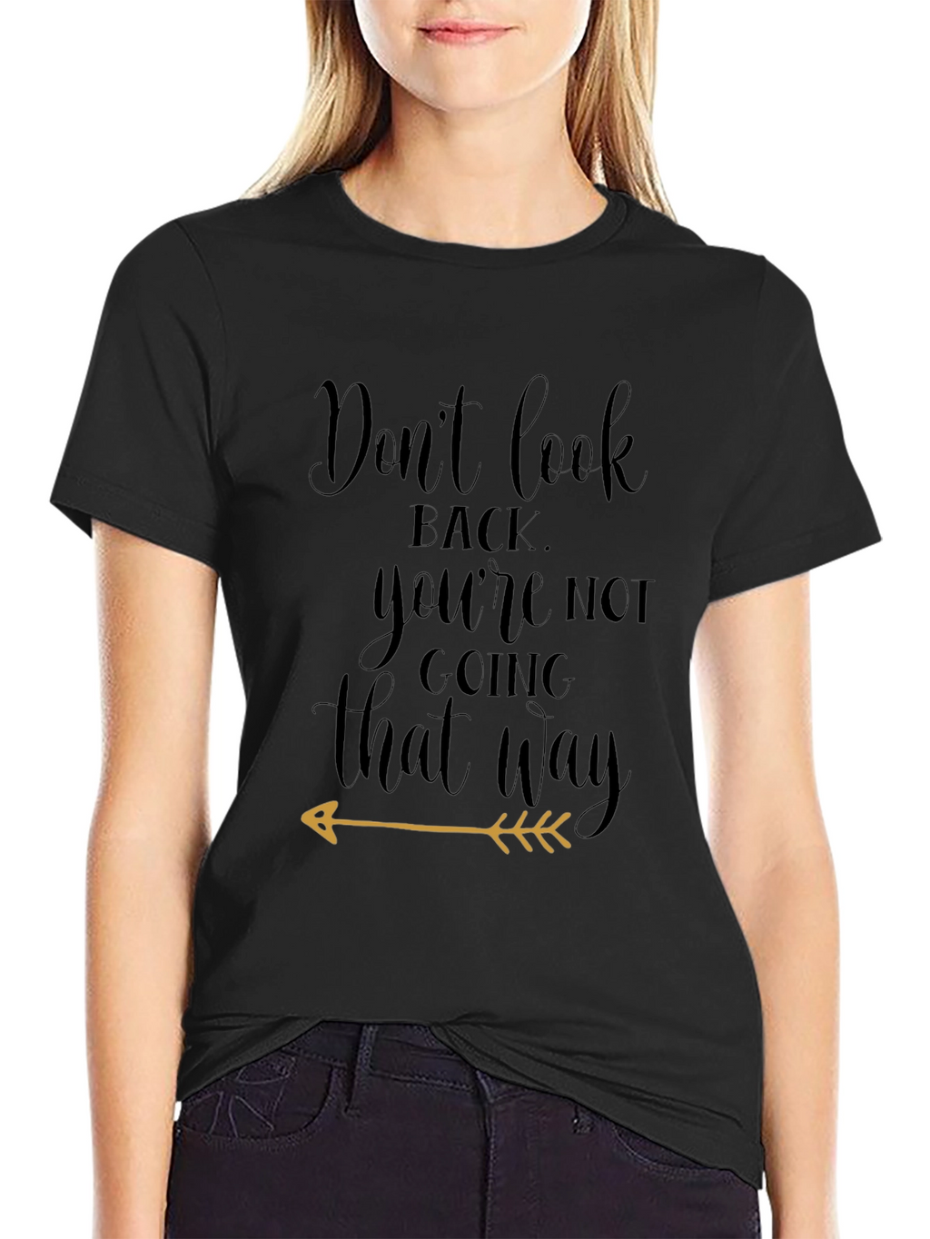 Dont Look Back Black Graphic Tee