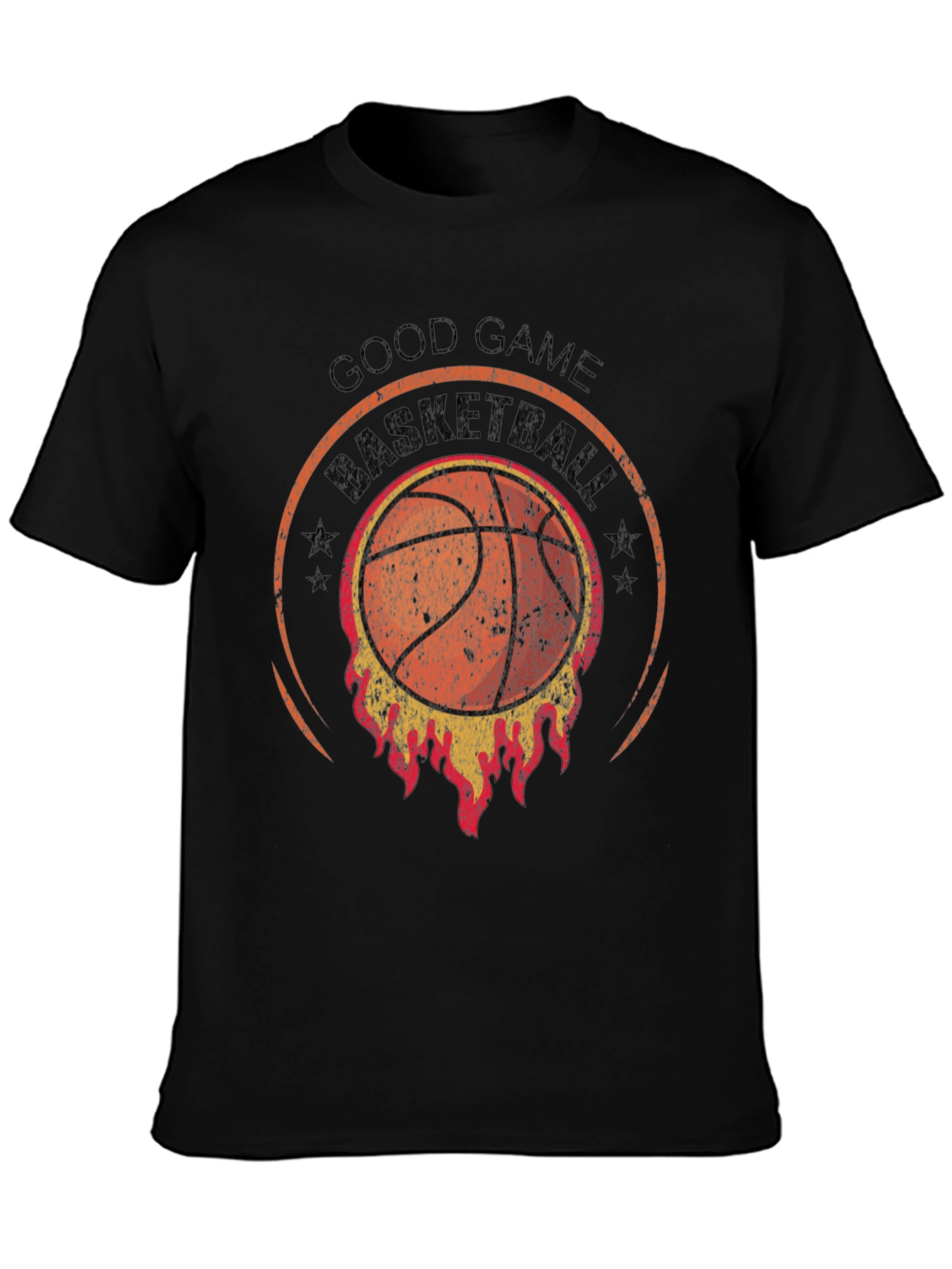 Good Game Basketball T-Shirt - Flaming Design