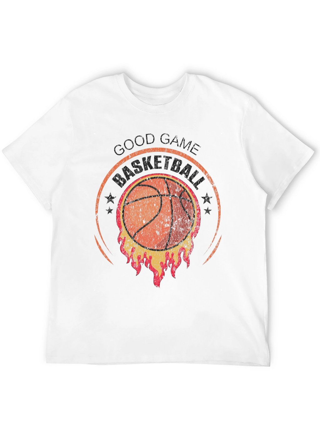 Good Game Basketball T-Shirt - Flaming Design