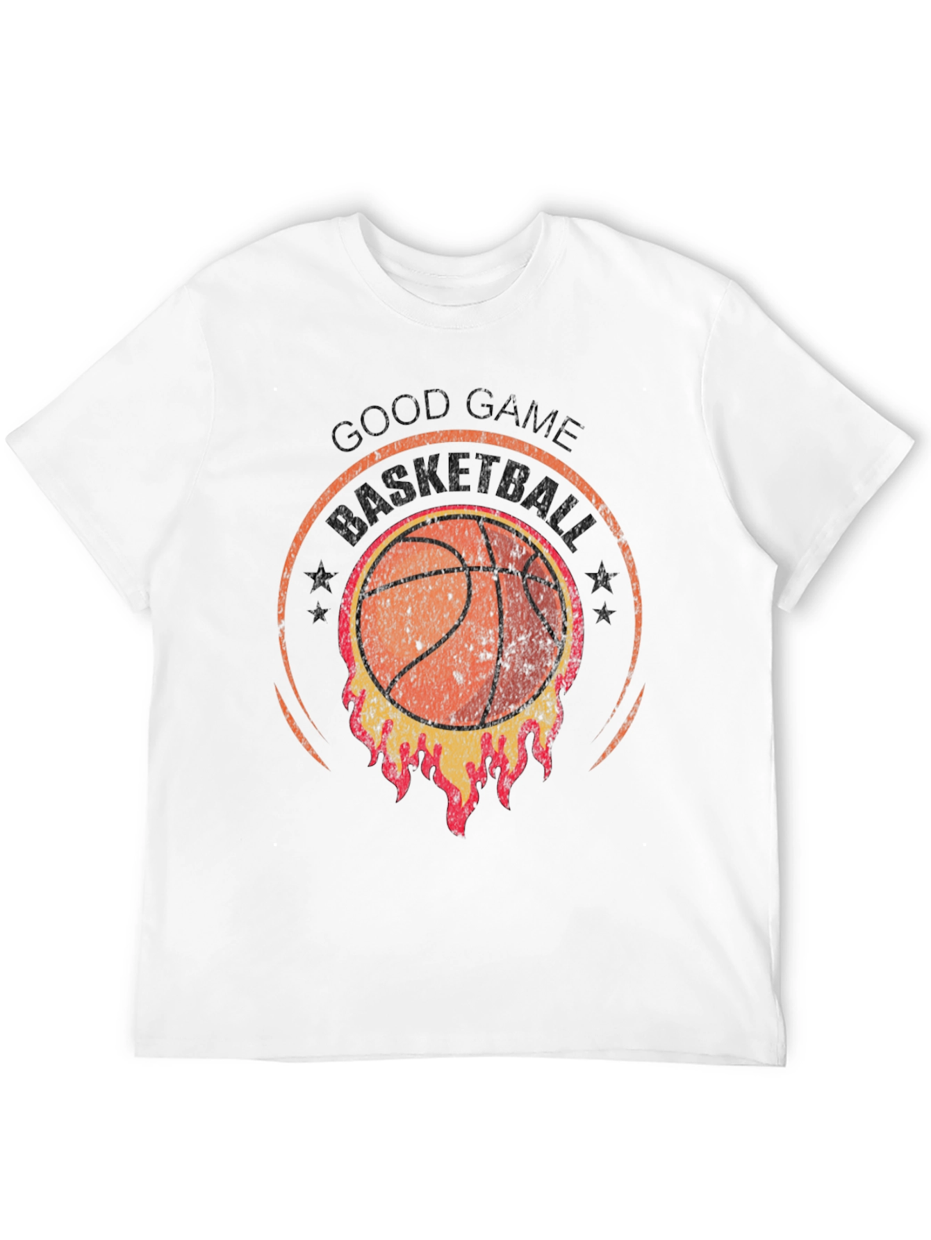 Good Game Basketball T-Shirt - Flaming Design