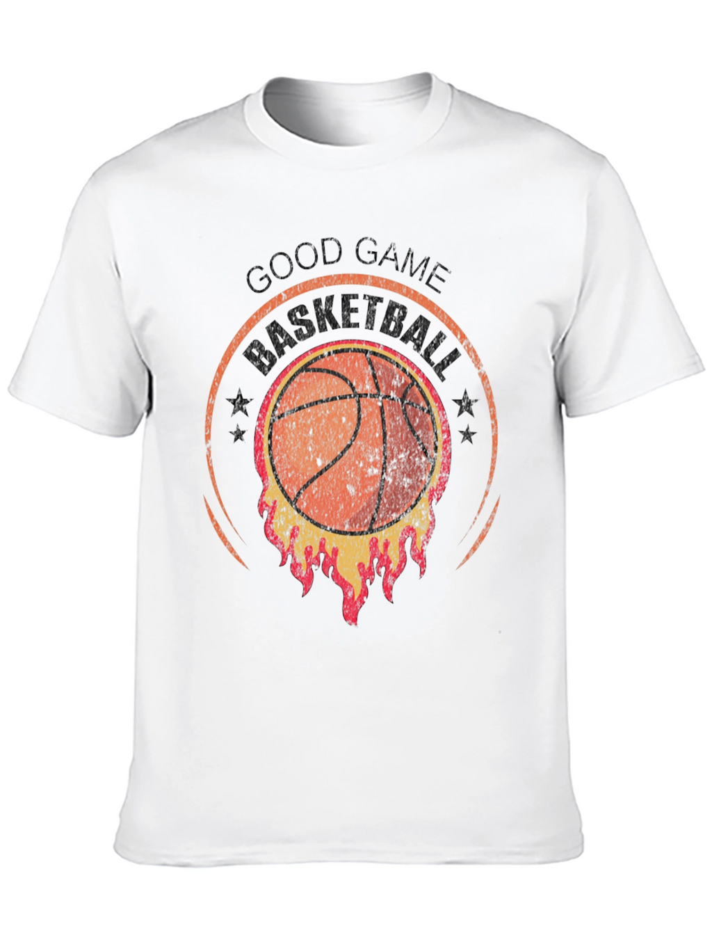 Good Game Basketball T-Shirt - Flaming Design