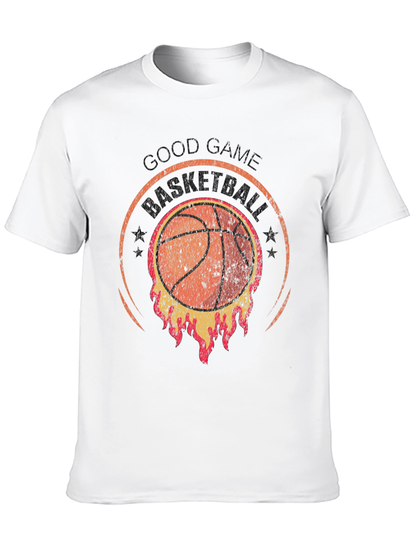 Good Game Basketball T-Shirt - Flaming Design