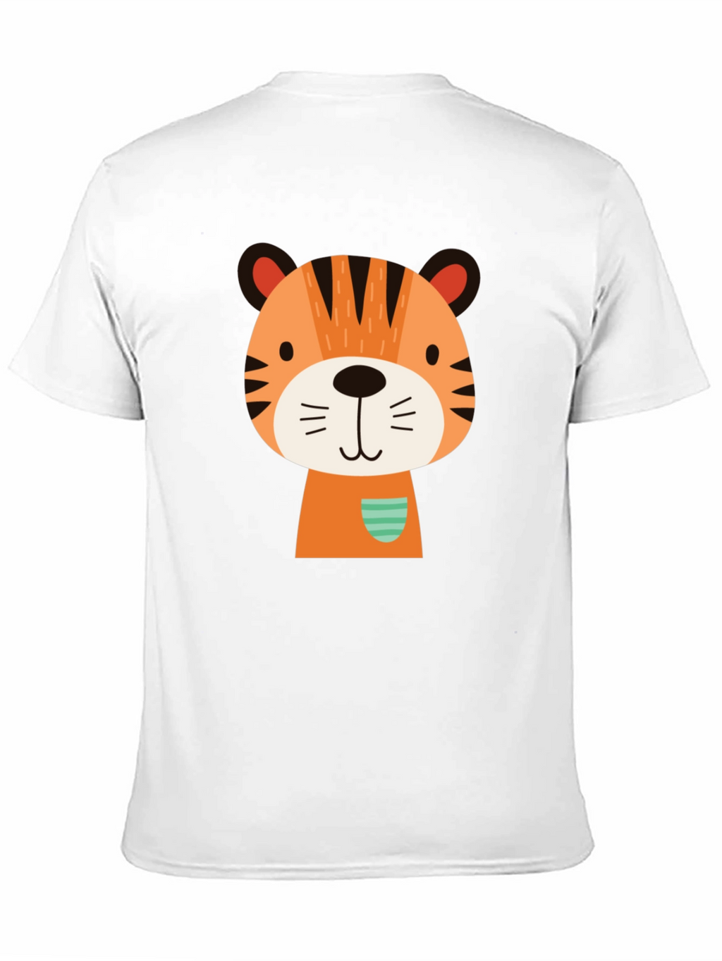 Cute Cartoon Tiger Graphic Black T-Shirt