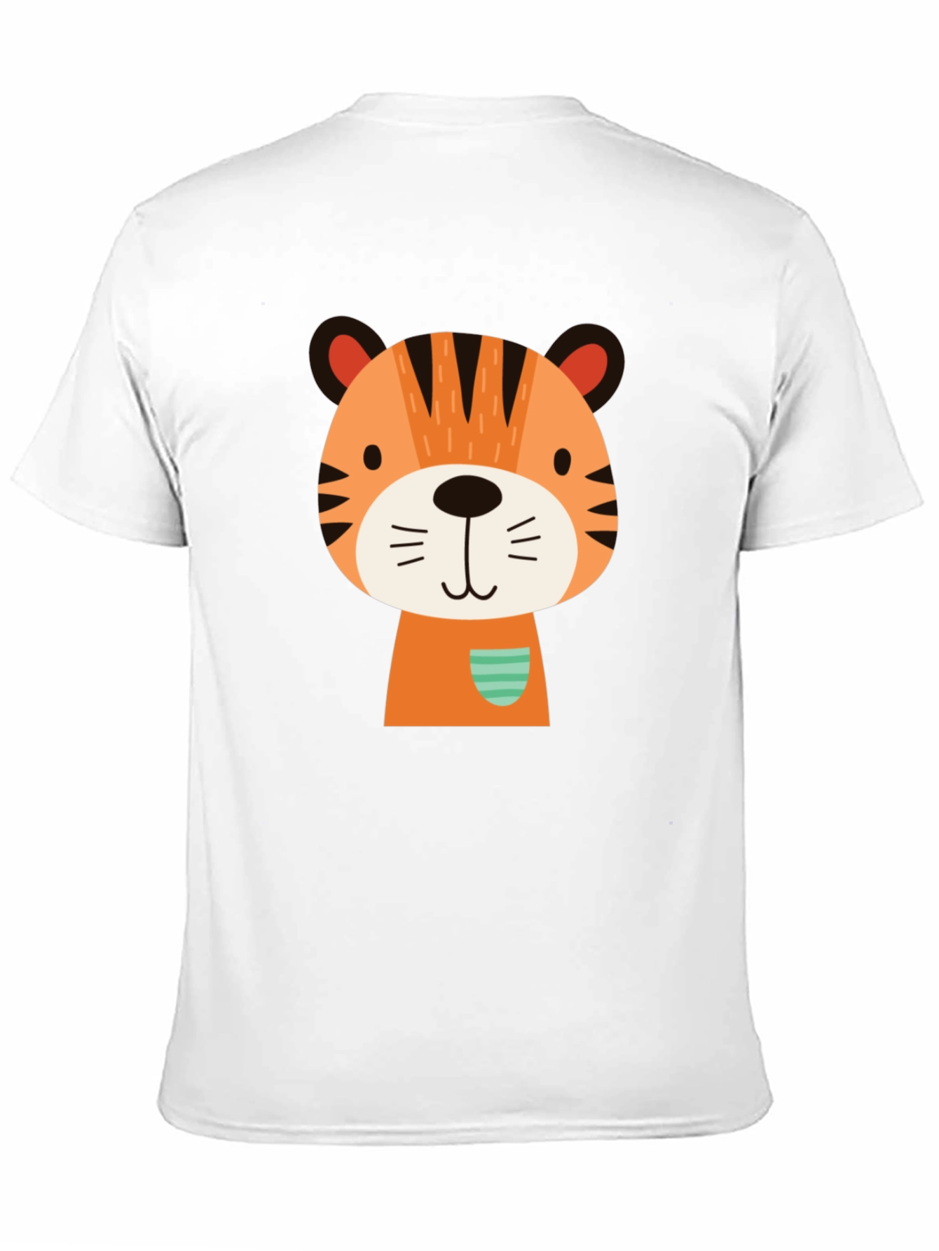 Cute Cartoon Tiger Graphic Black T-Shirt