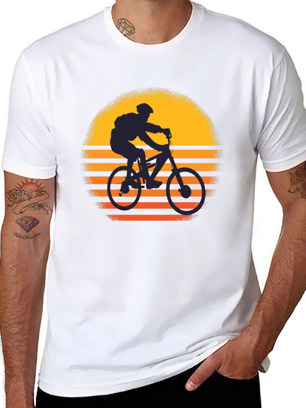 Mountain Bike Sunset Graphic T-Shirt