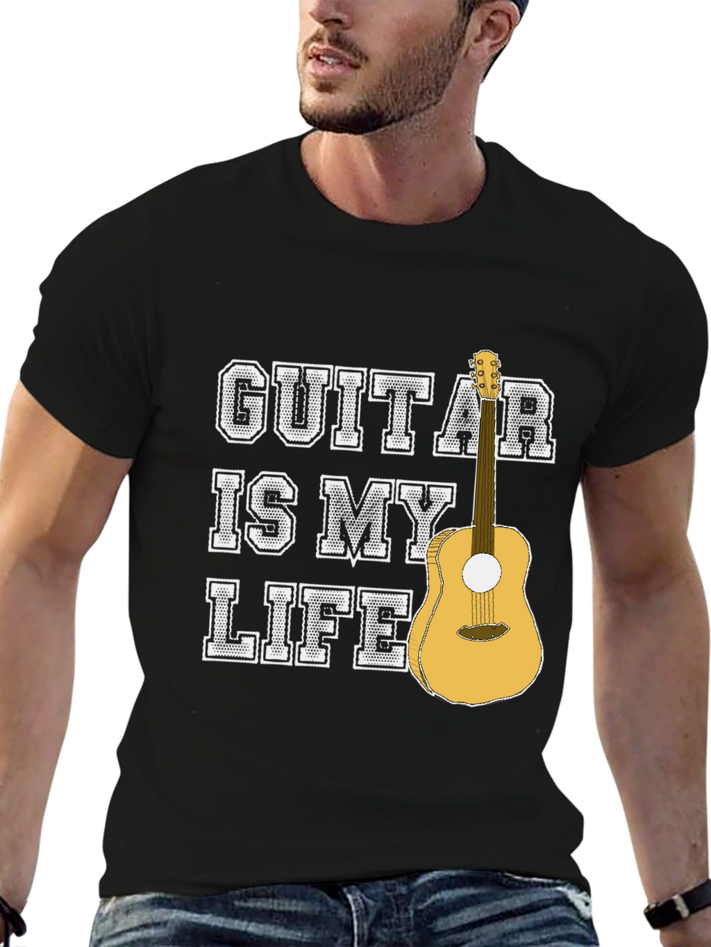 Guitar Is My Life Graphic T-Shirt - Musician Tee
