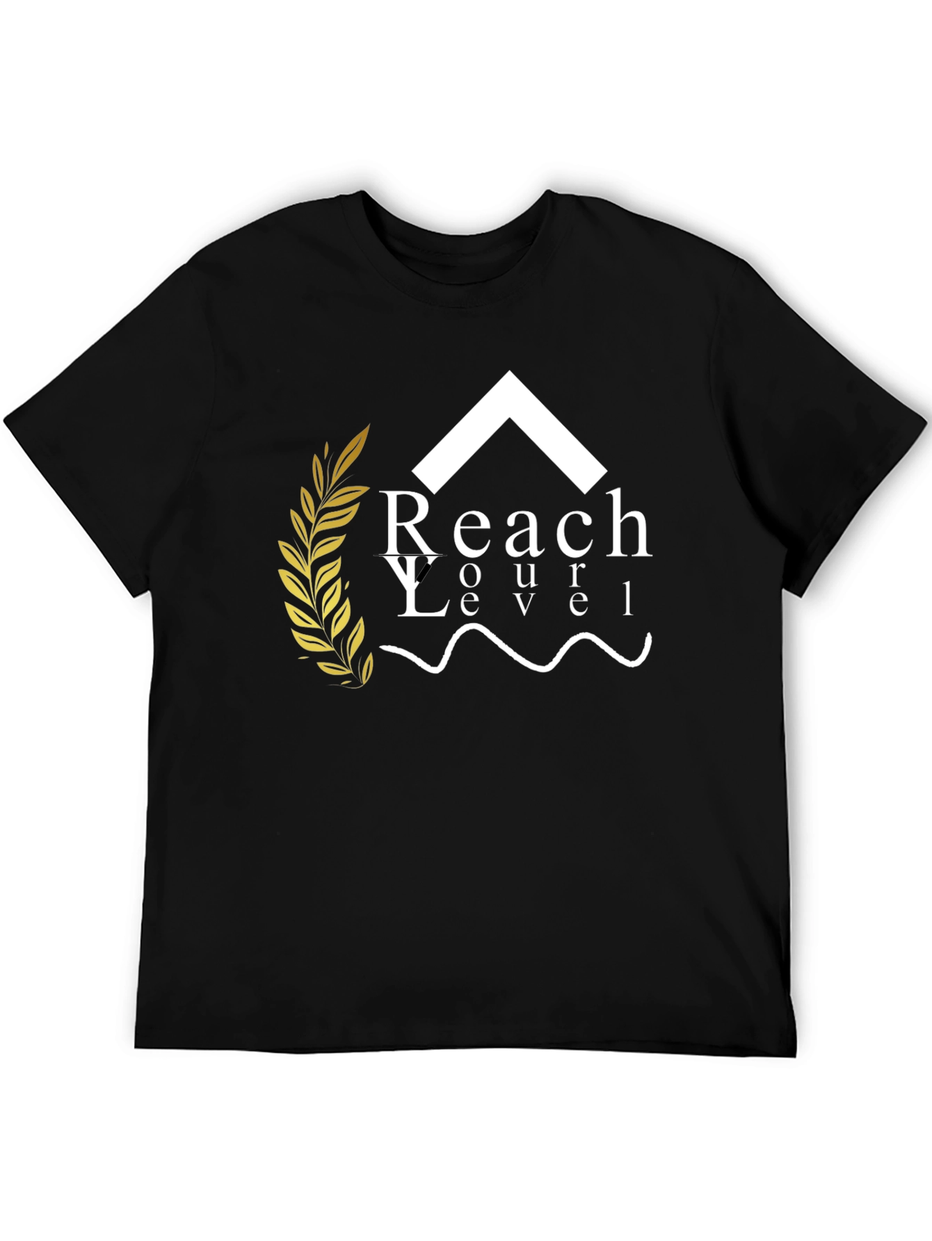 Reach Your Level Black Graphic Tee