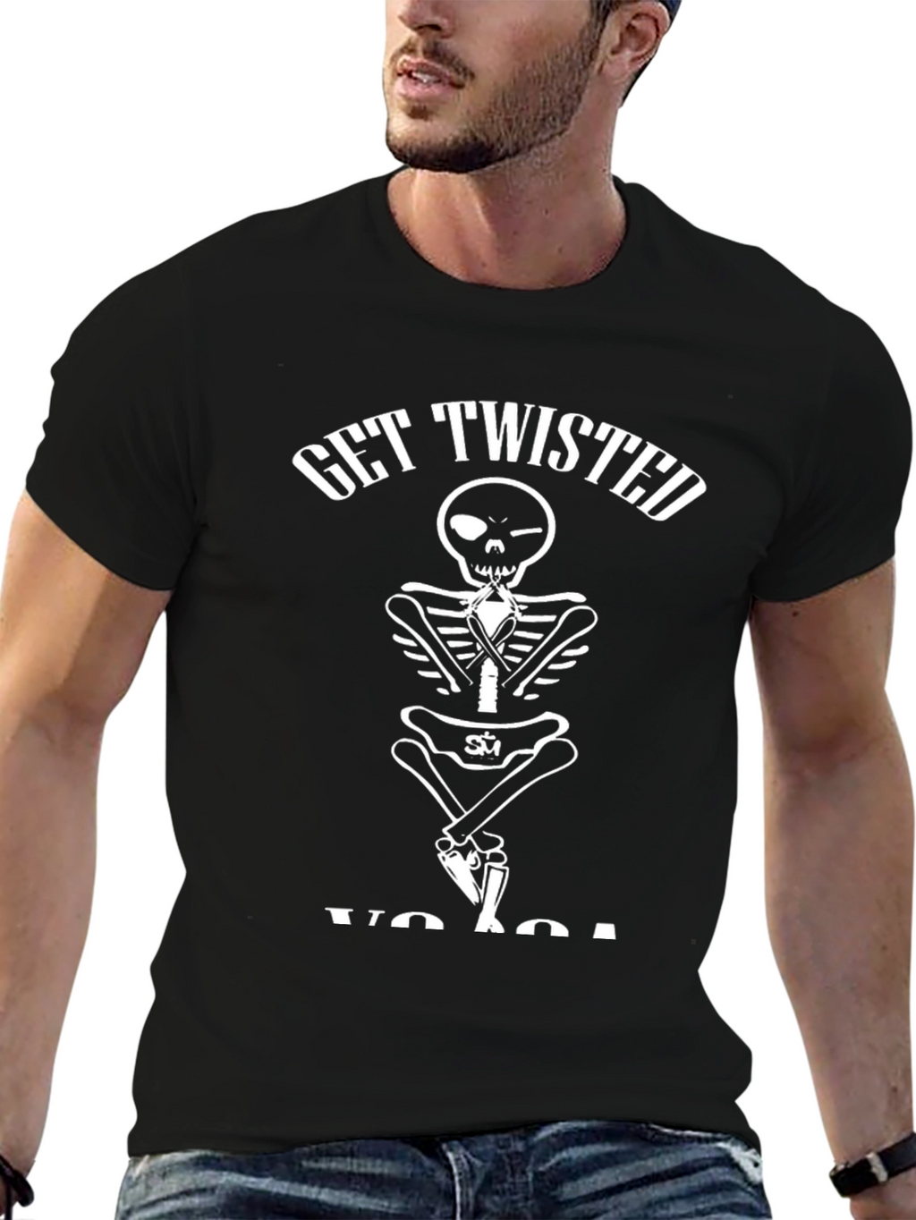 Get Twisted Yoga Skeleton Graphic Tee