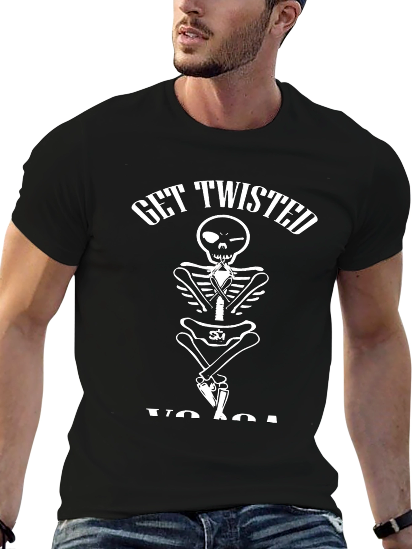 Get Twisted Yoga Skeleton Graphic Tee