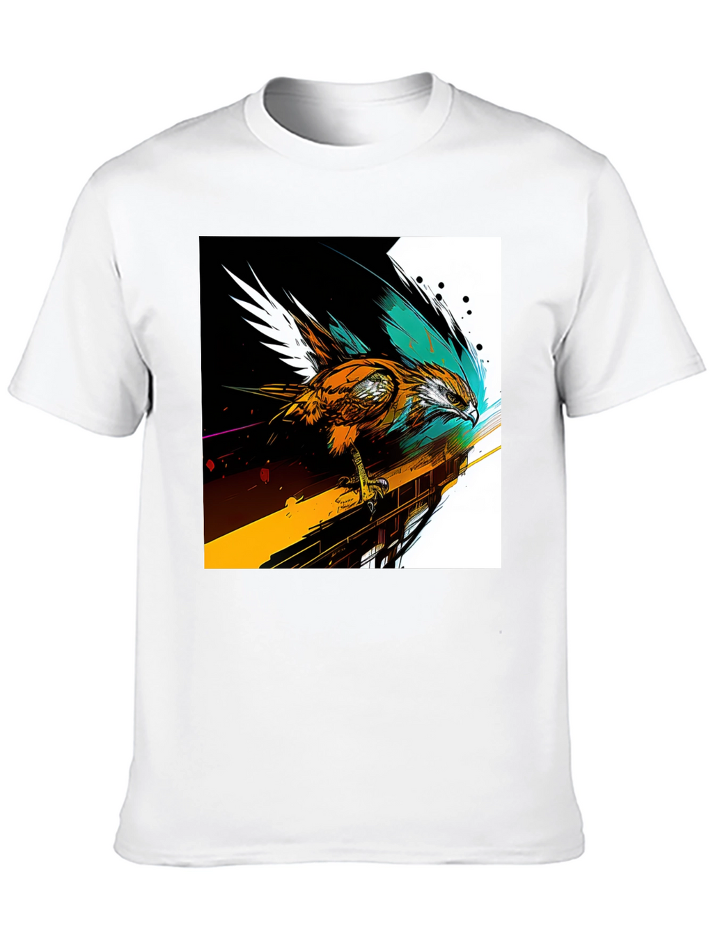 Hawk Graphic Print Black T-Shirt