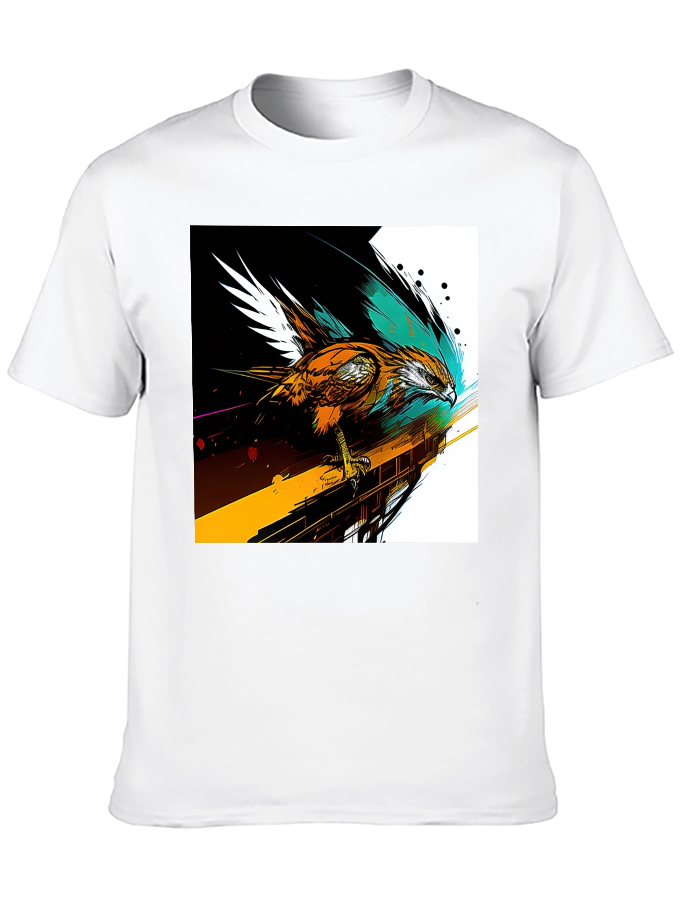 Hawk Graphic Print Black T-Shirt
