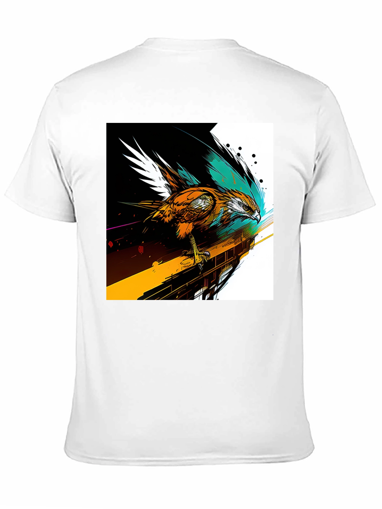 Hawk Graphic Print Black T-Shirt