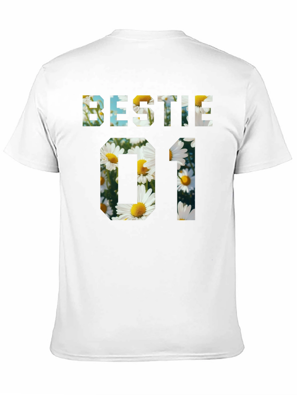 Bestie 01 Floral Graphic Black T-Shirt