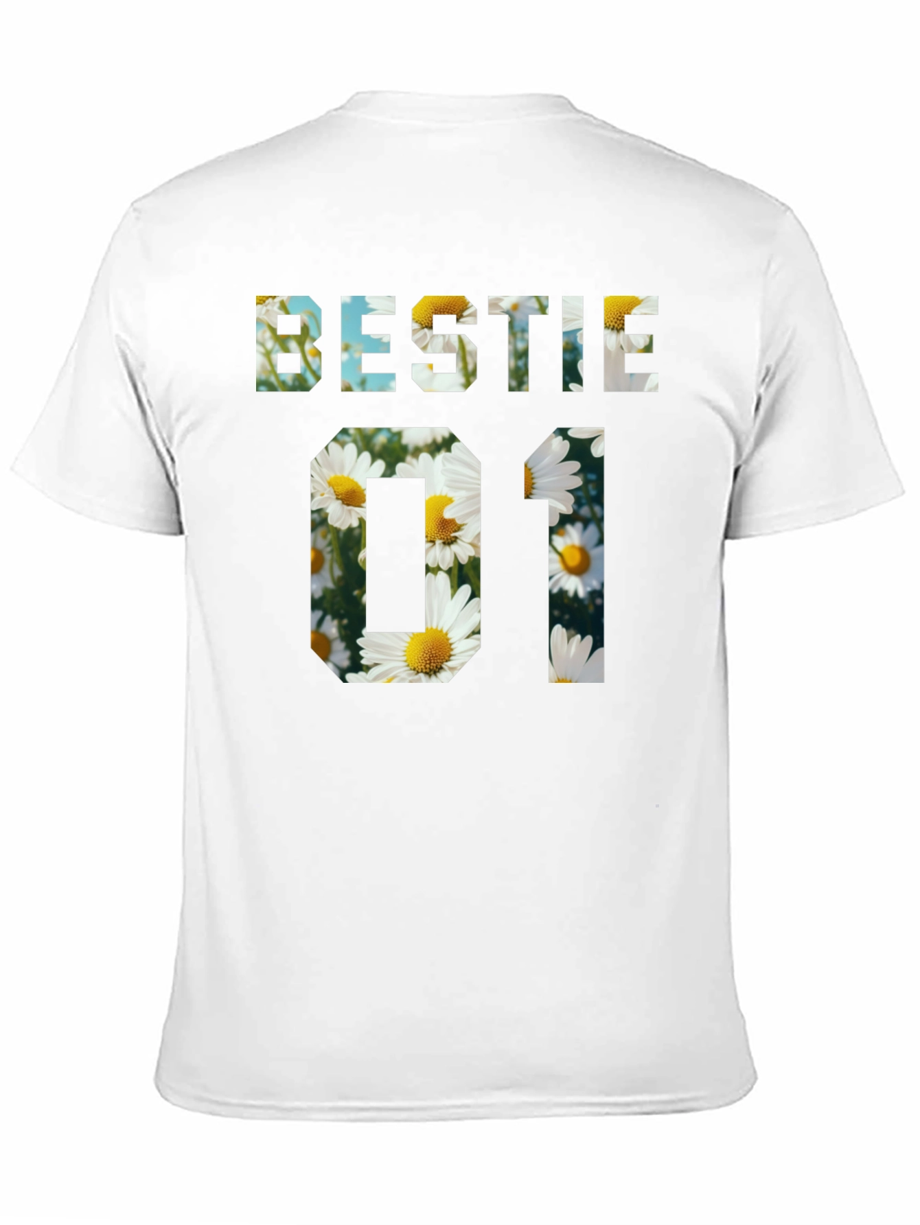 Bestie 01 Floral Graphic Black T-Shirt