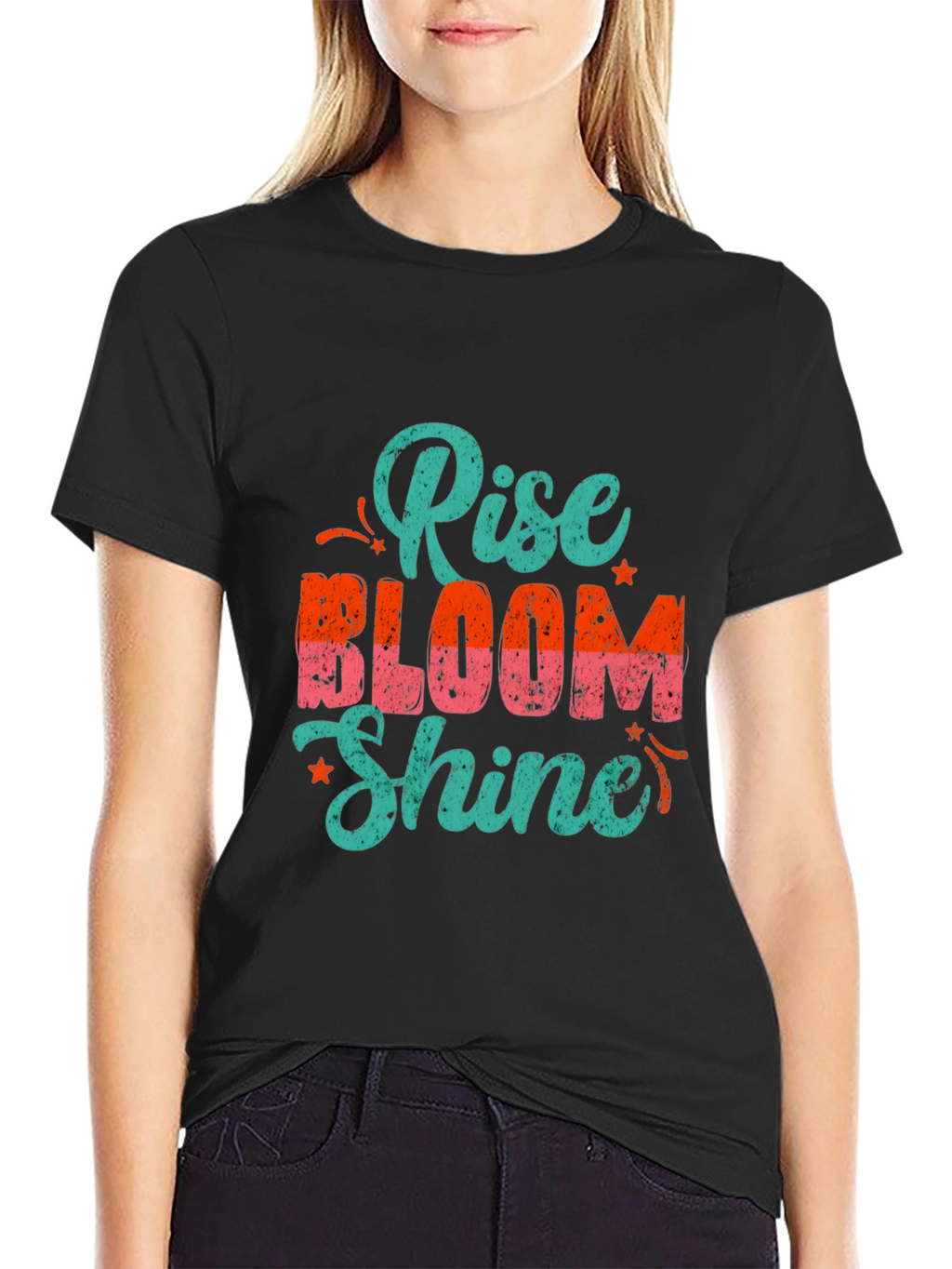 Rise Bloom Shine Graphic Tee - Black